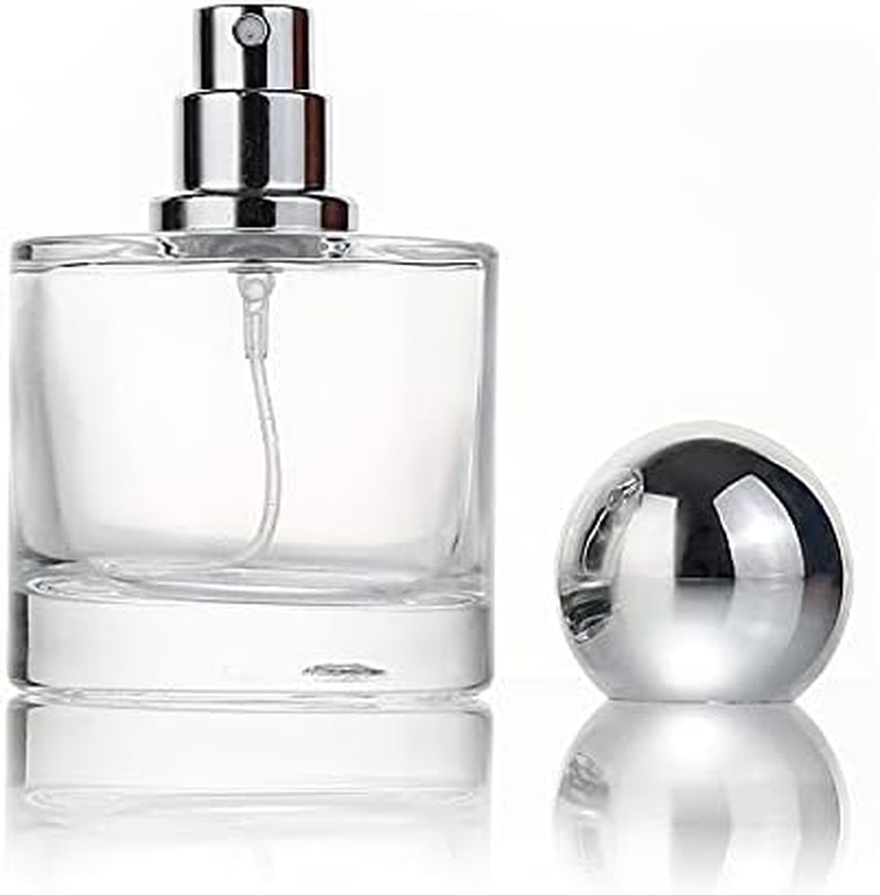 50Ml Clear Empty round Glass Perfume Spray Bottle - Spherical Cap