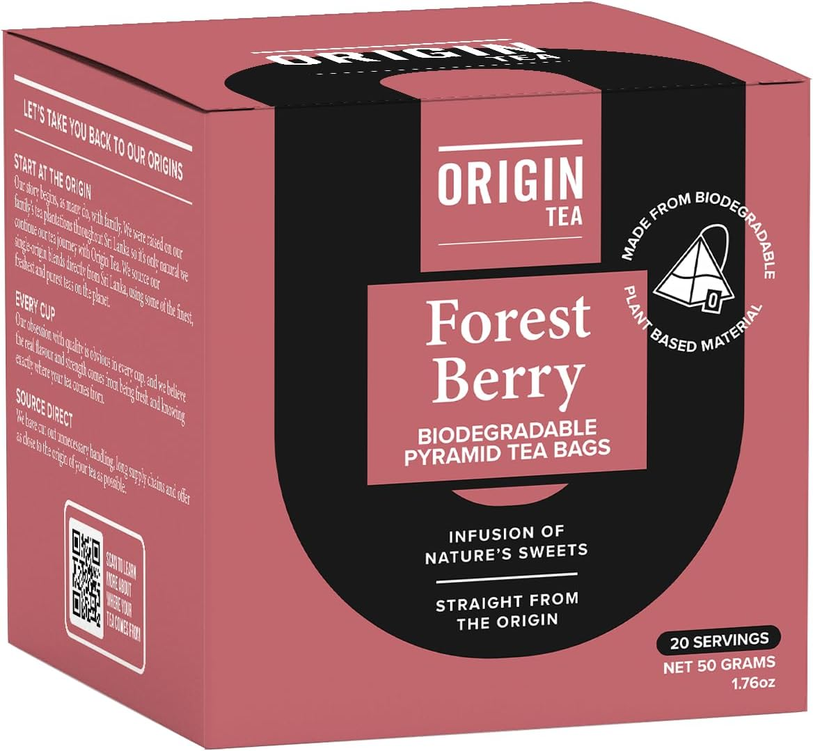 Origin Tea Forest Berry Caffeine Free Pyramid Herbal Tea Bags (20 Bags) image number 5
