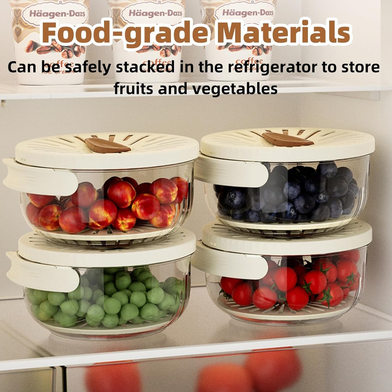 Foldable Colander with Lockable Lid, Multifunctional Strainer Bowl Food Drainer for Kitchen and Fridge, BPA Free Fruit and Vegetable Washing Bowl with Portable Handle for Easy Storage image number 4