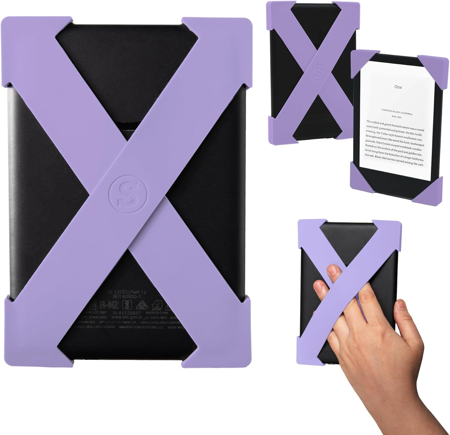 Strapsicle Silicone Hand Strap &ndash; Kindle Basic Gen 11 & 12, Kobo Nia &ndash; Small &ndash; 2-Pack &ndash; Lilac &ndash; Comfy Alternative to Case or Cover image number 5