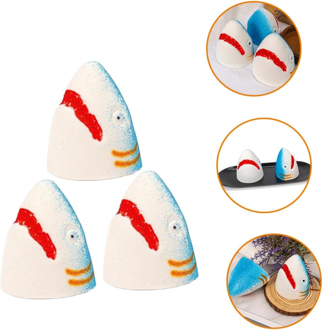 Anneome 3Pcs Shark Bath Ball Natural Bathing Salt Bomb Skin-Friendly Fragrance Bomb for Relaxation image number 2