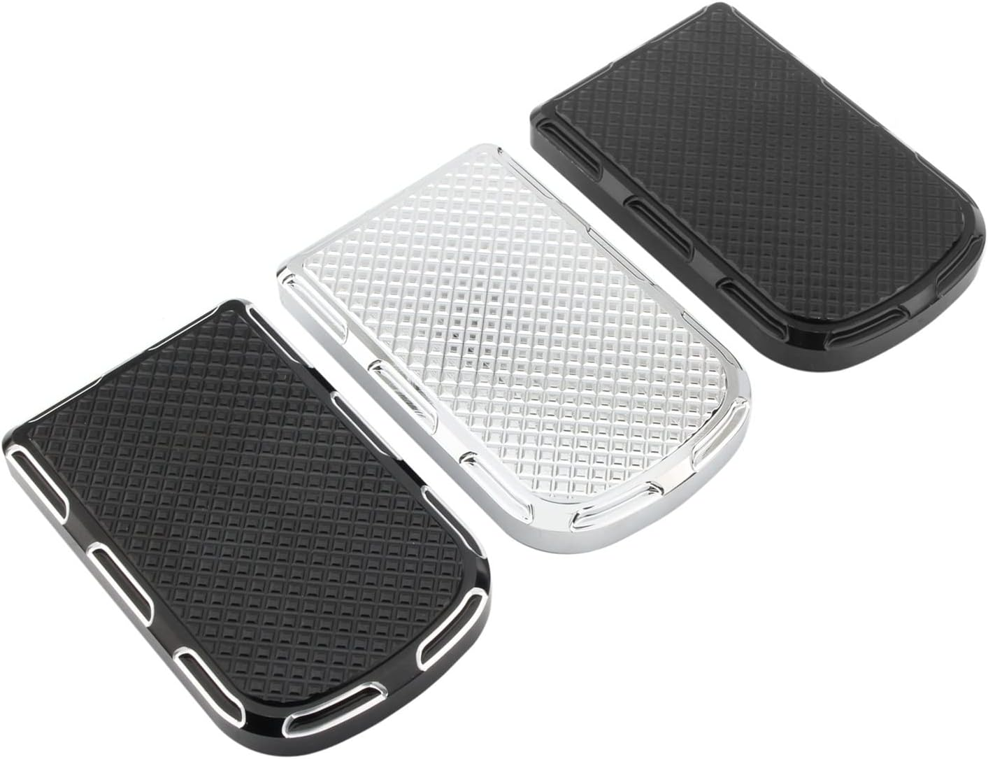 TRUSTTWO Motorcycle Brake Pedal Pad Cover CNC Large Foot Pegs Footrest Compatible with Harley Touring Electra Glide Softail Dyna FLTR FLHR FLHT Trike the New (Color : Chrome B) image number 5