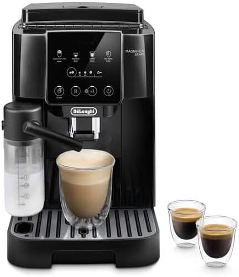 De'Longhi Magnifica Start with Milk Fully Automatic Coffee Machine ECAM220.63.B, Latte Crema Hot Automatic Milk Frother, 4 One-Touch Recipes, Soft-Touch Control Panel, 1450W, Black image number 2