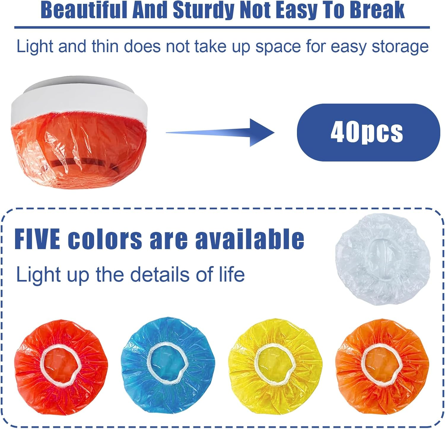 40 PCS Dxmimer Smoke Detector Cover Fire Alarm Cover, Thickened Elastic Plastic Reusable Smoke Alarm Dust Paint Cover for Home Cooking or Baking (White) - Orange image number 7