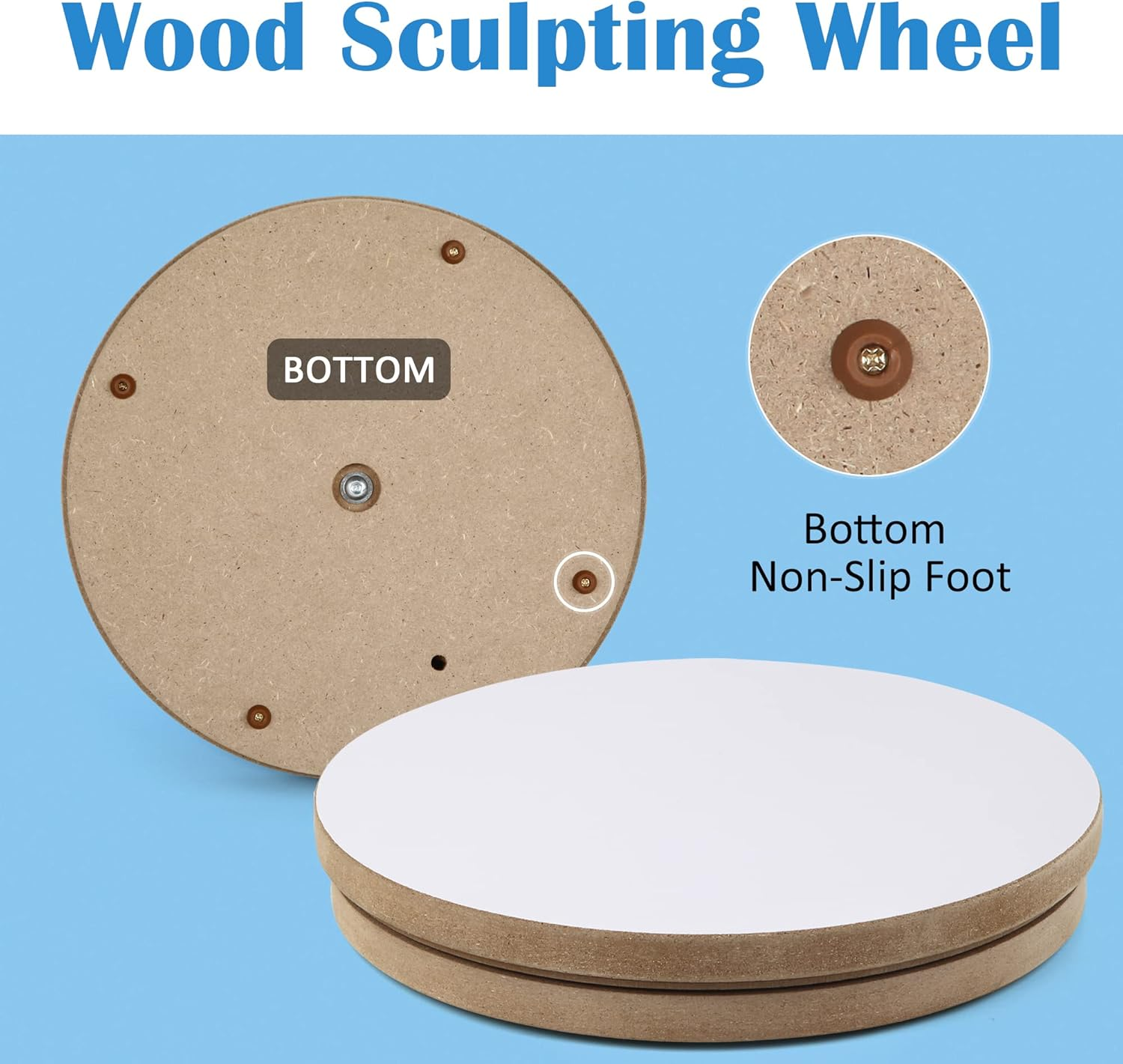 Falling in Art Wood Pottery Sculpt Banding Wheel, Turn Table for Painting and Crafting, 12 Inches Diameter image number 2