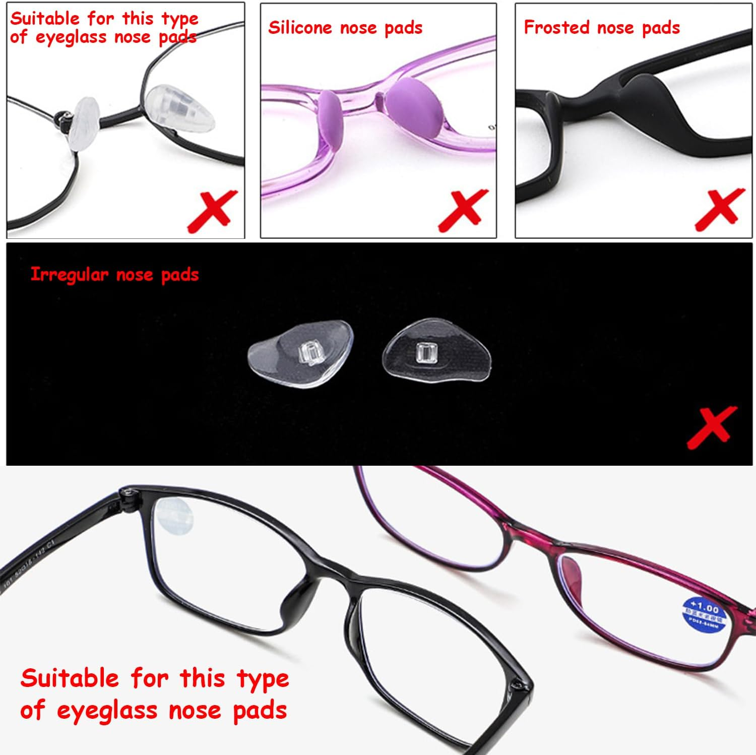 Taicols Eyeglass Nose Pads, 28 Pcs Eyeglass Retainer Grips Holder, Eyeglass Ear Grip, Eyeglass Ear Cushions Temple Tips Eyeglass Strap Eyeglass Pads Eyeglass Ear Hooks Eyeglasses Temple Tips Sleeve image number 3