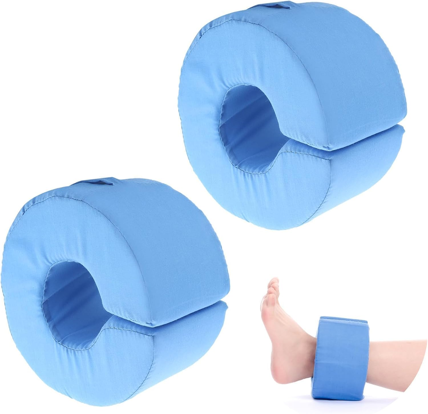 2 PCS Foot Elevation Pillows, Blue Hand Ankle Foam Cushion Leg Hand Lifting Pillow Stabilizer with Ankle Heel Elevator Wedges Foot Support Pillow image number 1