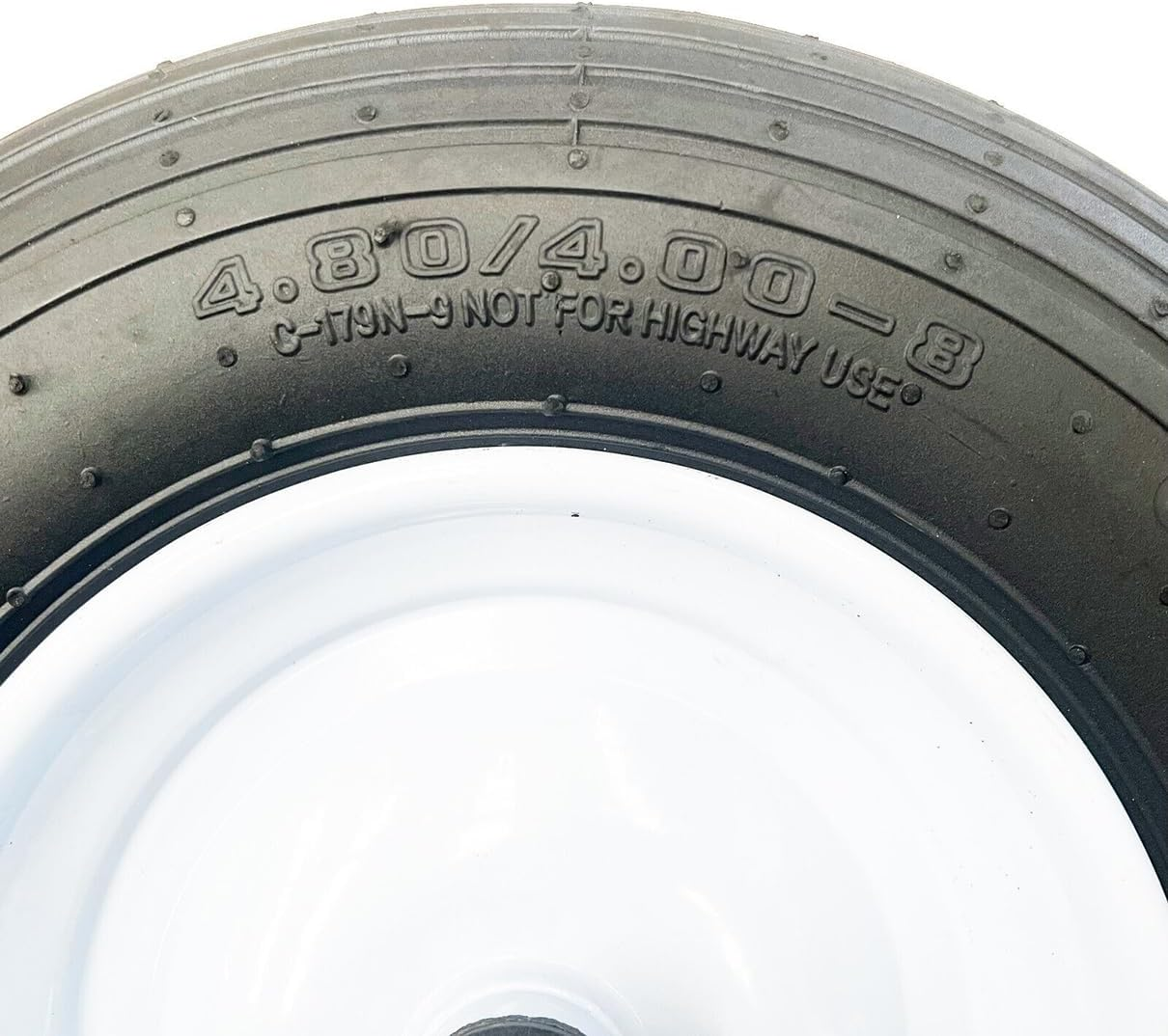 2PCS 25.4Mm Bore 16" Pneumatic Wheelbarrow Wheels with 4.8/4.00-8 Tires, 1" Roller Bearing, Metal Rim, 120Kg Capacity, for Garden, Farm, Outdoor Use, Lightweight and Durable, Not for Highway Use image number 3