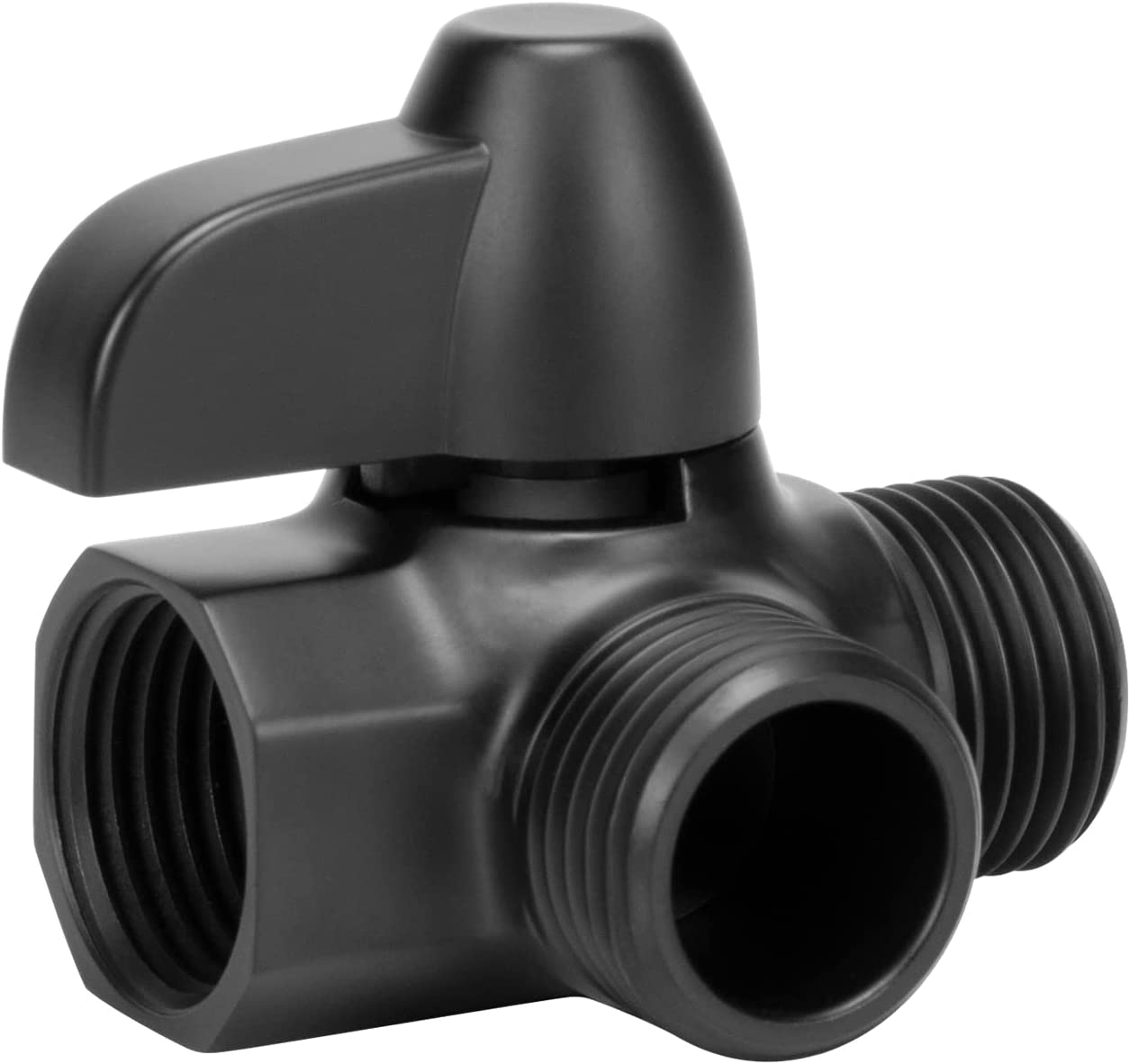 Nearmoon Solid Brass G1/2" Shower Arm, 3-Way Diverter Valve for Handheld and Fixed Spray Head, Bathroom Component for Showerhead Combo T-Adapter (Fixed Nut, Matte Black) image number 2