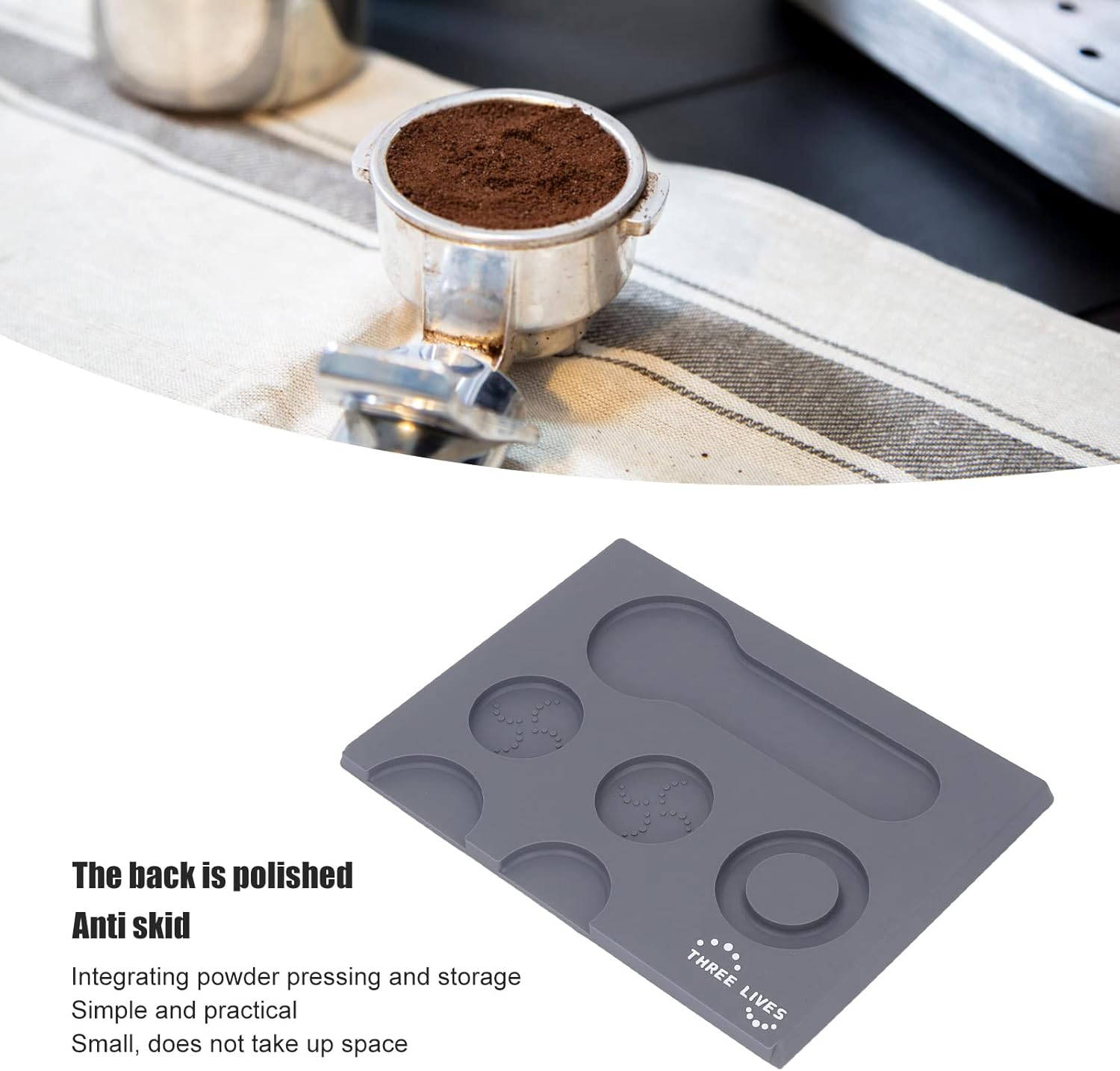 LOCADENCE Espresso Tamping Mat, 8.7 X 11.8In Multifunctional Non Slip PVC Coffee Tamper Mat, Portable Tamping Pad for Milk Tea Shops, Homes, Offices