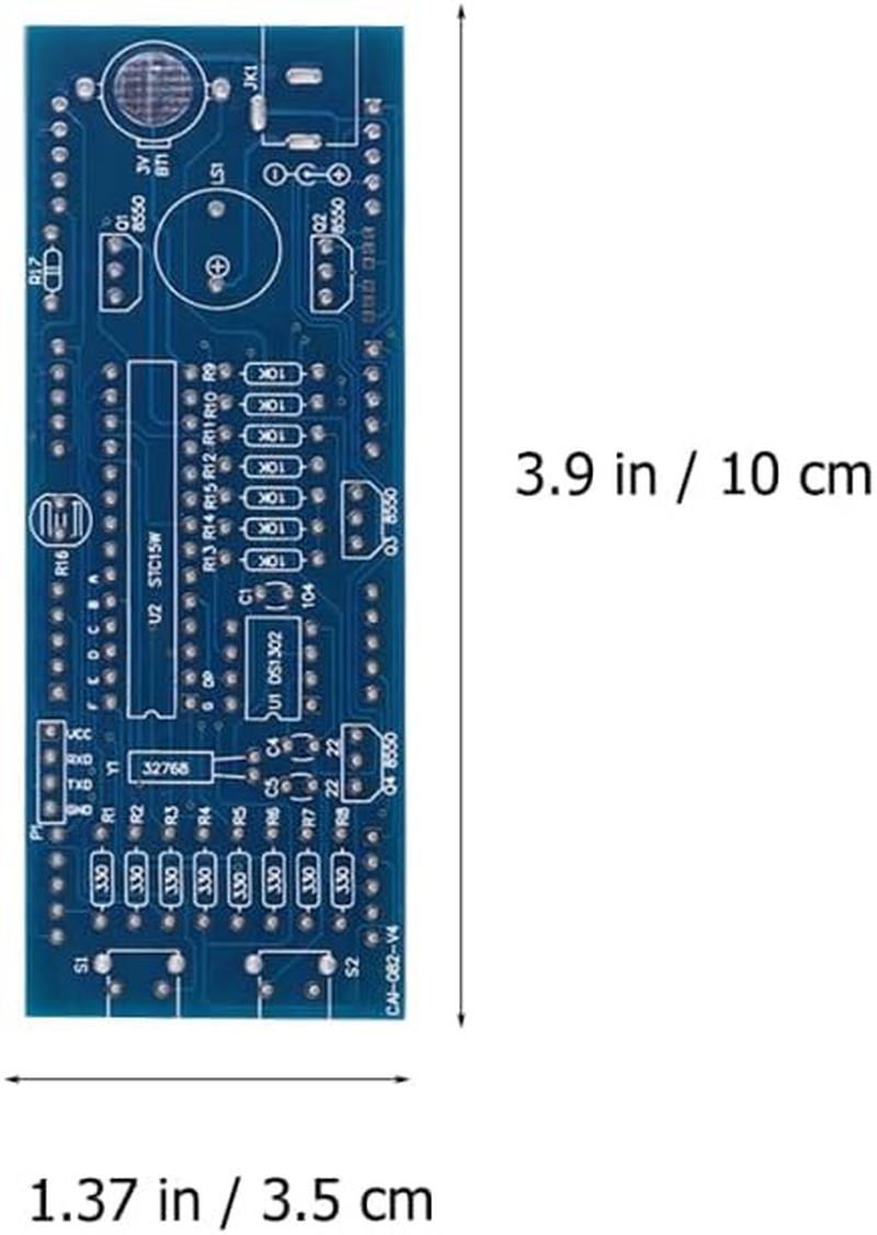 WOFASHPURET Digital Alarm Clock Kit, 1 Set DIY Rotating Digital LED Display Module Alarm LED Components Soldering Practice DIY Timer Kit for Home School Office - Red image number 2