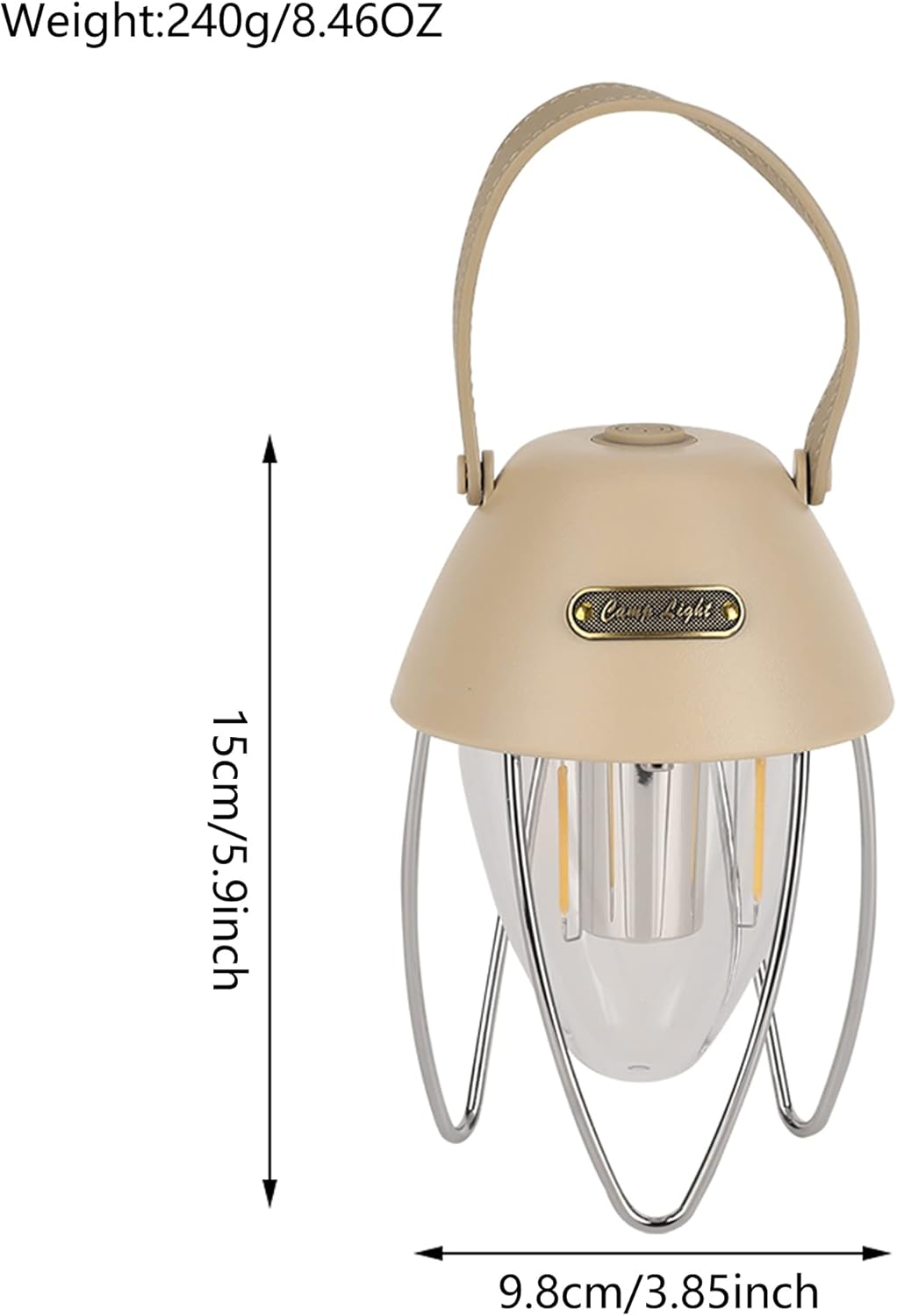 2Pack Vagocom LED Rechargeable Camping Light,Warm White Light/White Light Tent Lamp Lantern Awning Torch with Hook for Camping,Home Power Failure Outages,Emergency,Outdoor,Hiking,Reading,Fishing image number 2