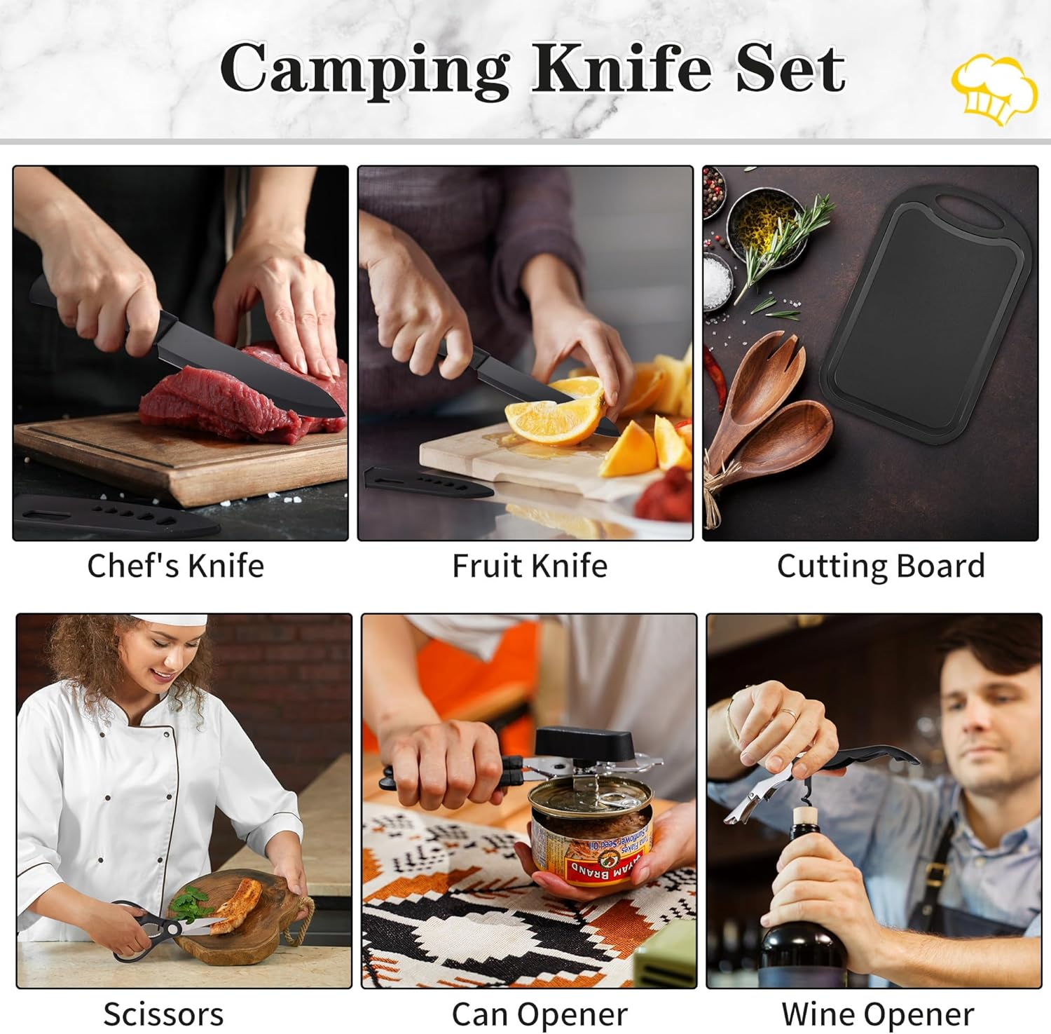 Camping Essentials Cookware Cooking Utensils Set - Camping Kitchen Utensils, Portable Outdoor Accessories, Stainless Steel & Silicone, Camping Gear Equipment for RV Picnic Grill image number 1