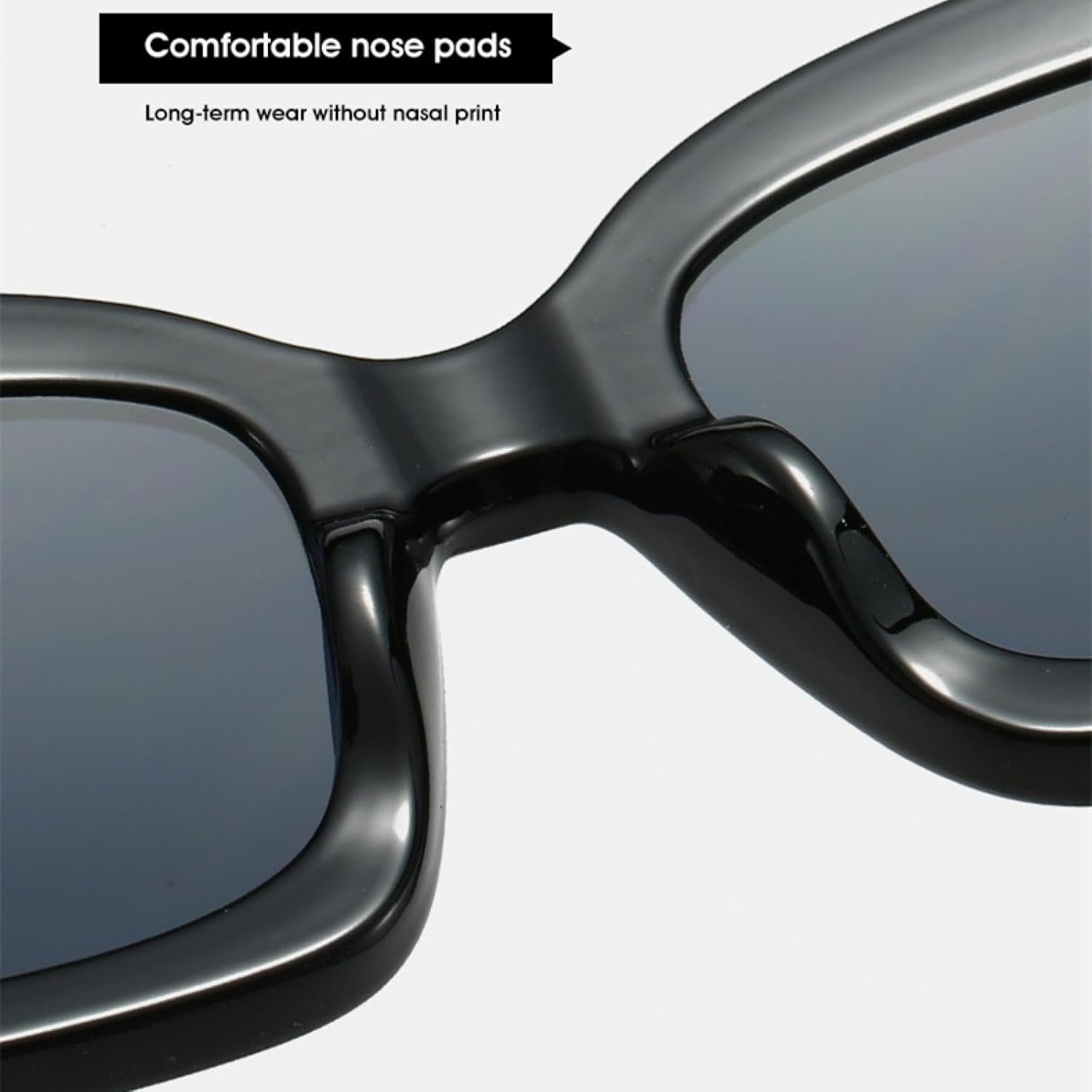 HPIRME Women Glasses Big Frame Ladies Retro Screen Eyewear Double Color Shades(Red DH) image number 6