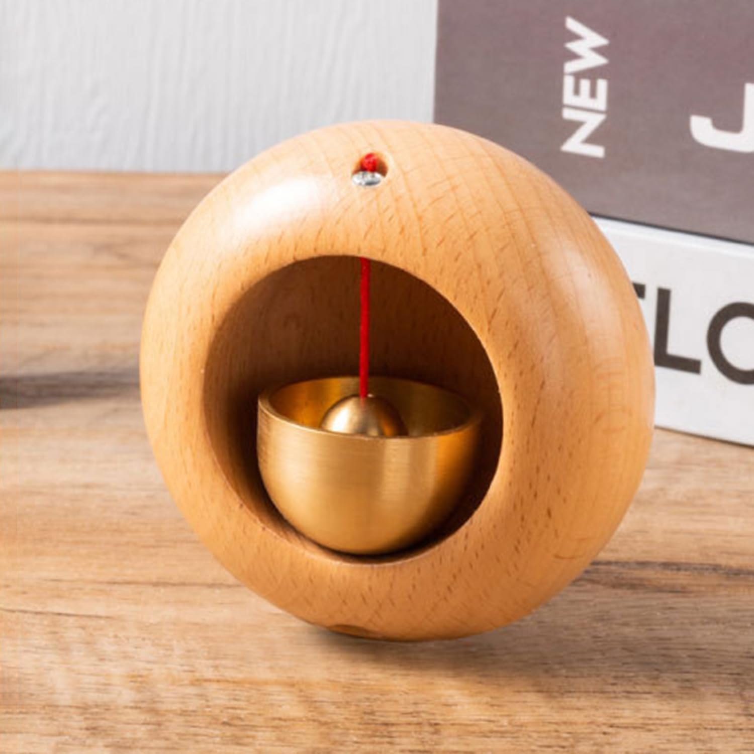 Shopkeeper Doorbell Magnetic Wooden Doorbell, Commercial Entrance Ringtone, Office & Home Decoration, Creative Gift, for Refrigerator & Barn Door (Round) image number 2
