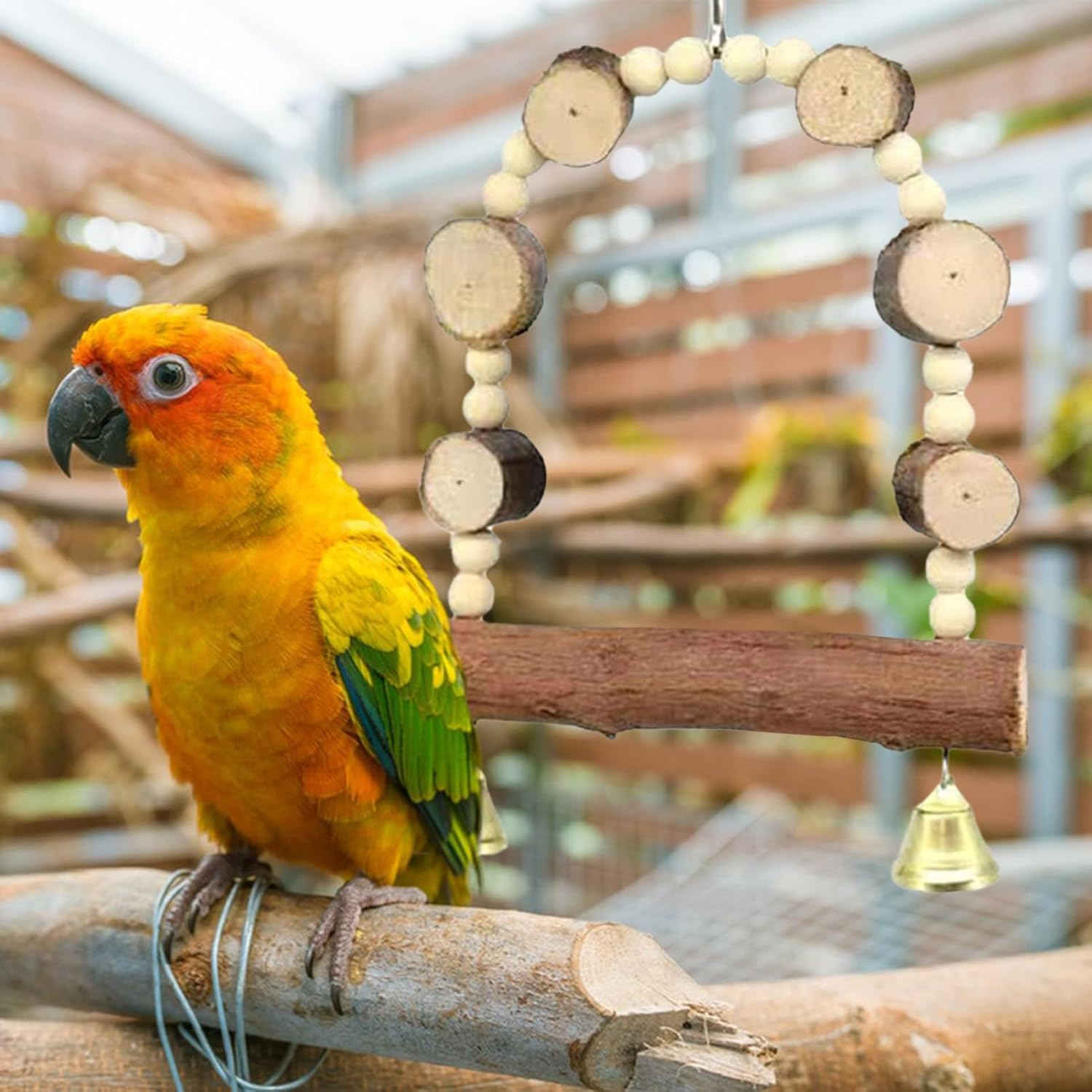 Bird Swing,Bird Perches for Parrots - Bird Swing Chewing Toys for Conures, Cockatiels, Budgies and Parrots, Bird Cage Accessories Puchen image number 1