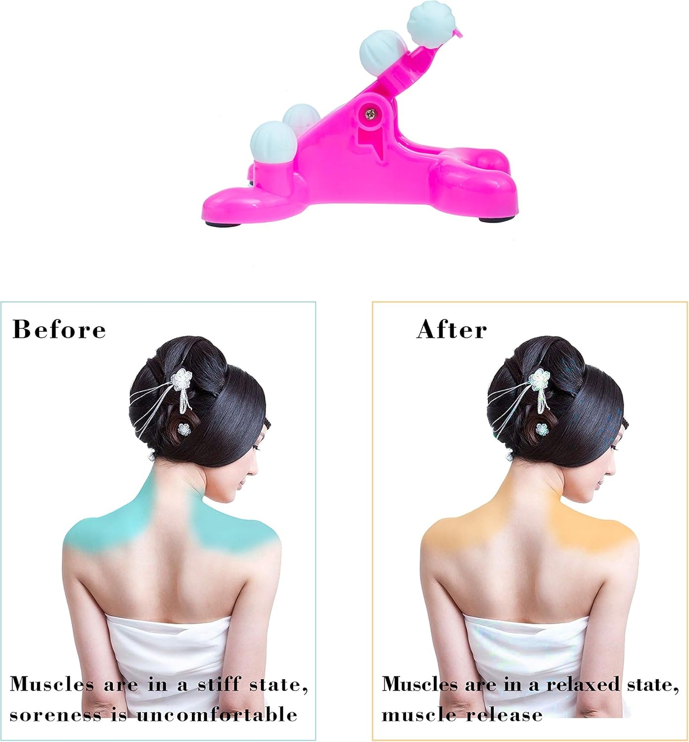 Tension Headache Relief Products, Cervical Traction for Neck Pain Relief, Massage Traction Pillow with 6 Trigger Point Therapy image number 3