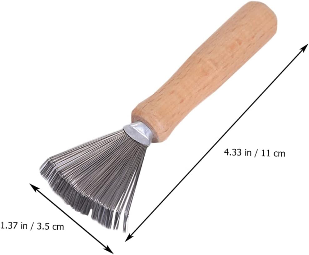MERRYHAPY Garden Cleaning Rake Flower Arrangement Holder Cleaner Non-Slip Wood Handle image number 1