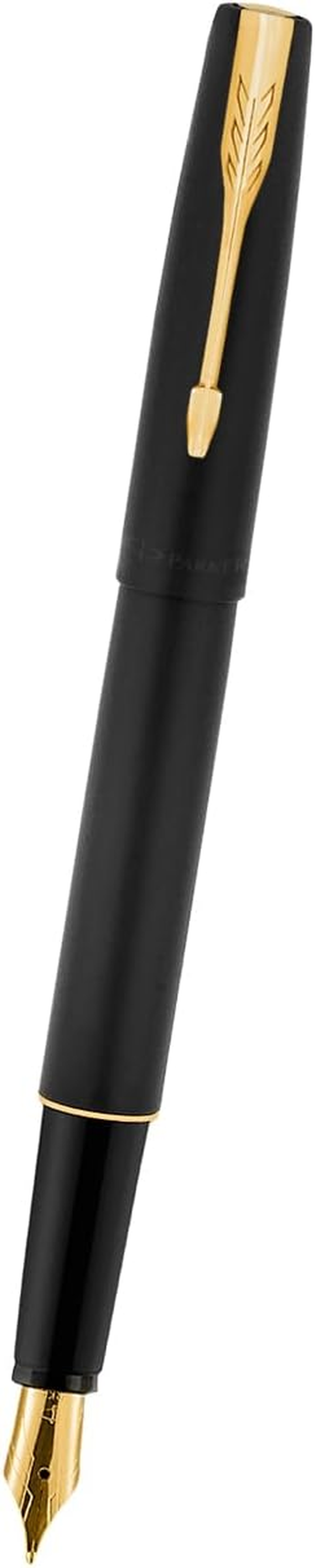 Parker Frontier Matte Black Gold Trim Fountain Pen image number 2