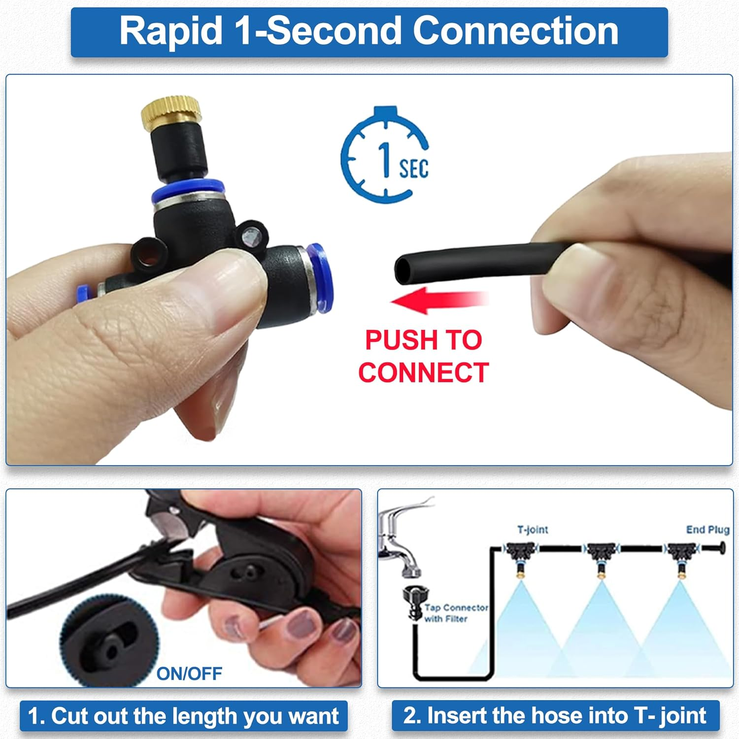 Misting Cooling System,Outside Water Misters for Outdoor Patio,80Ft(24M),Backyard Mist Kits-Garden,Greenhouse,Fan,Deck,Umbrella,Canopy,Pool,Porch.Trampoline Sprinkler Park,Bbq Party Accessories image number 1