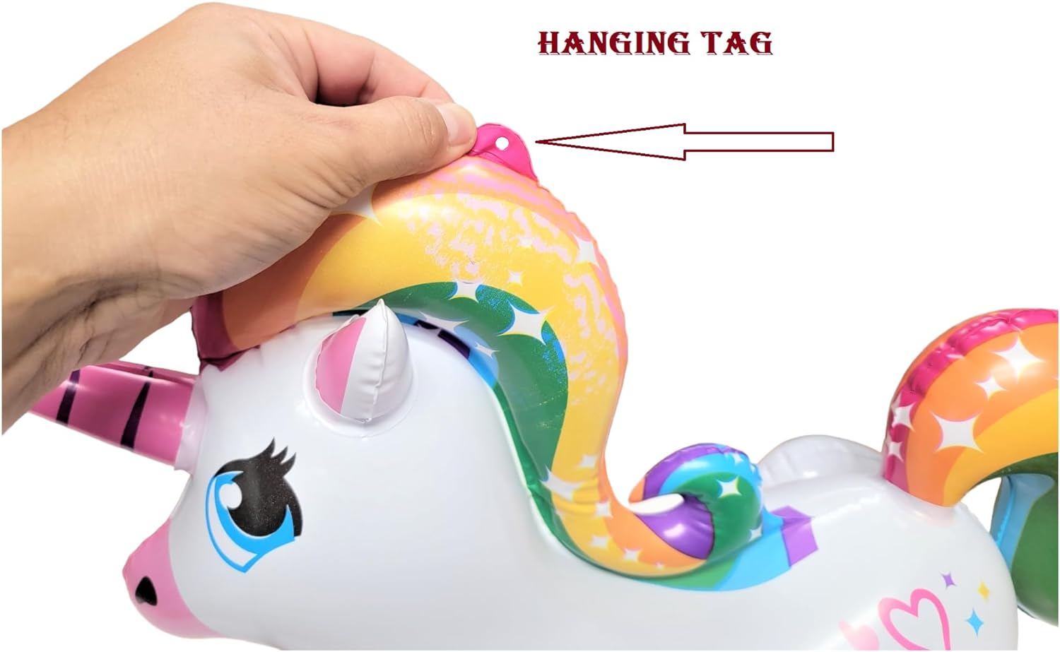 Large Colorful Blow-Up Rainbow Unicorns (24 Inches) Inflatable Birthday Party Pool Decoration. (6 Pack) image number 4