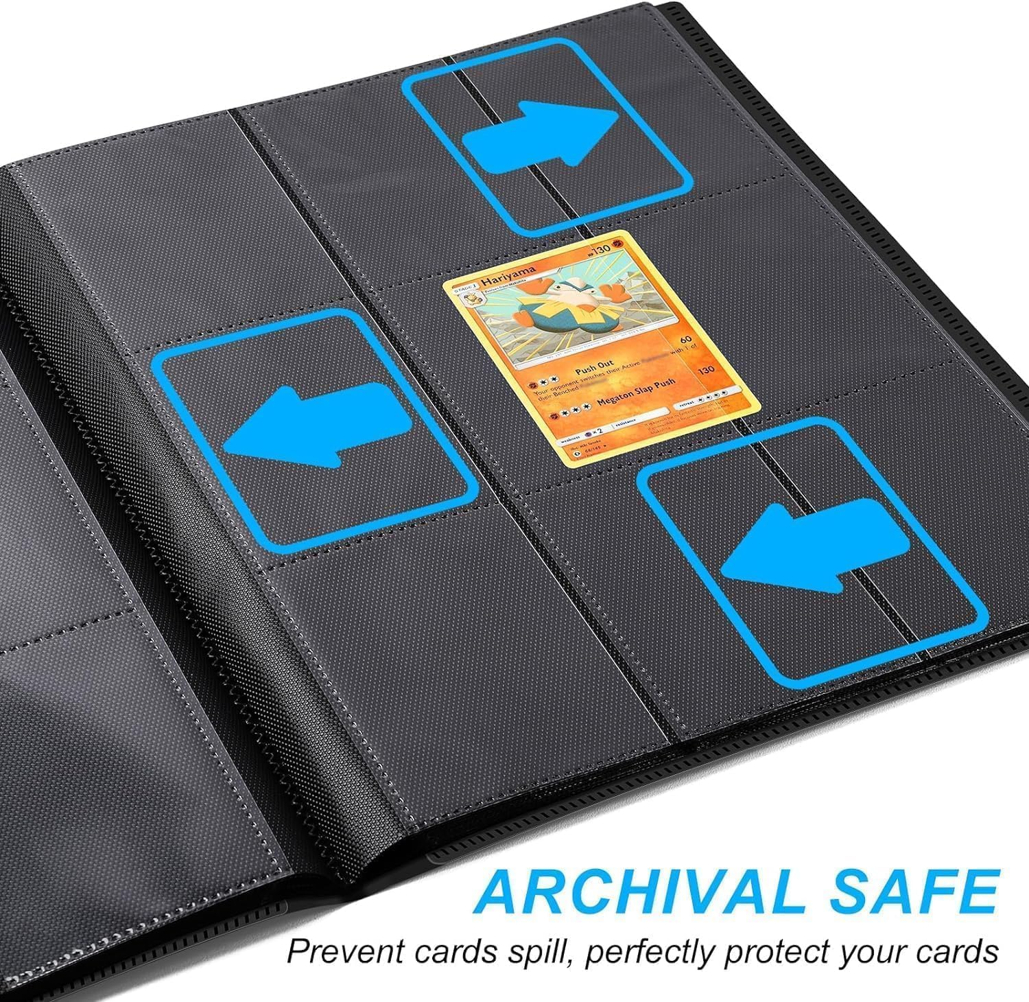 Mumoo Bear 9 Pocket 396 Cards Holder Album Card Binder, Premium Trading Card Binder, Double Sided Pocket PU Collection Binder, Collector Album, Card Folder for MTG, TCG, Sports Cards Pockets (Black)