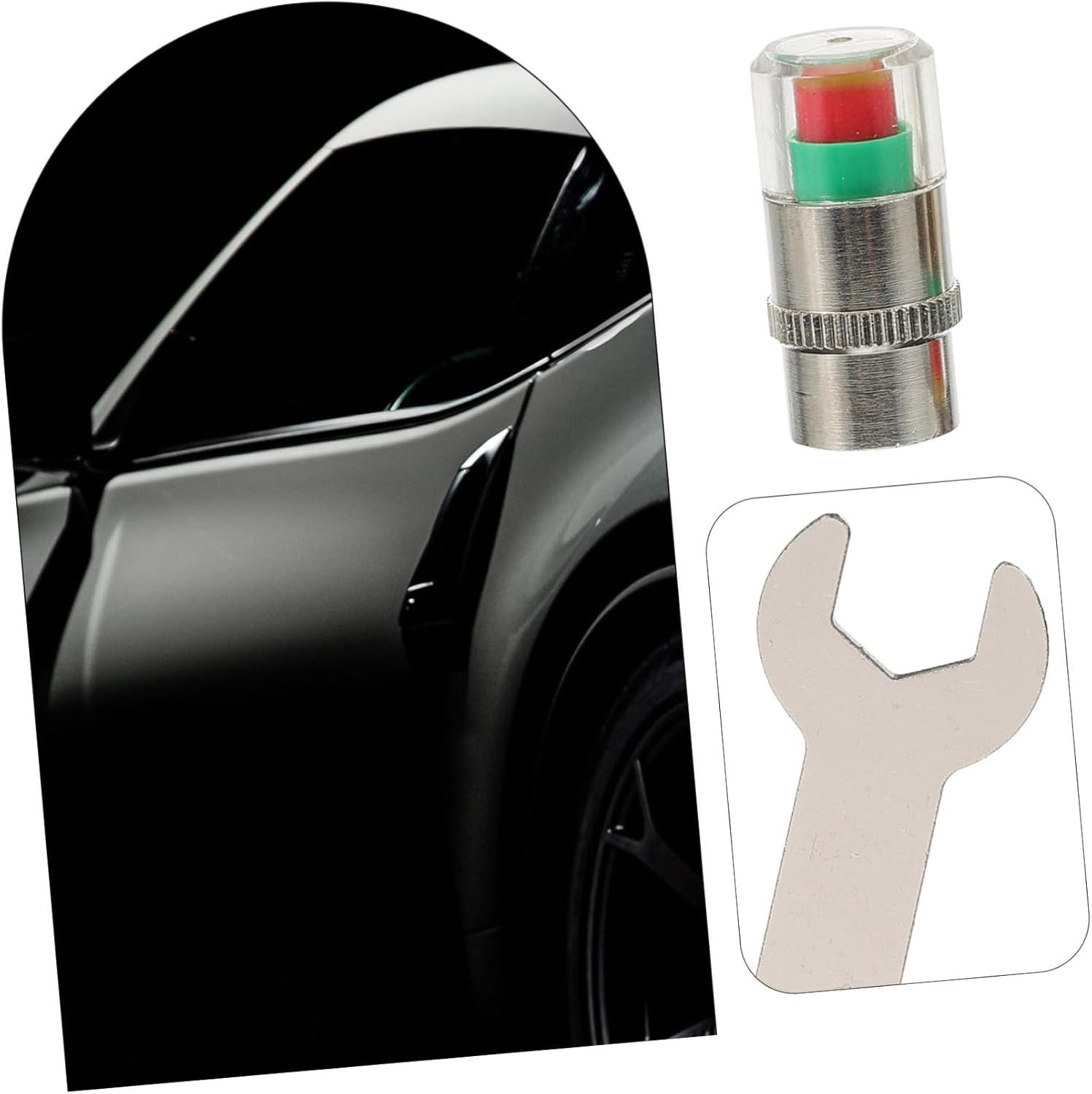 TINEASUR Tire Pressure Monitoring Cap Valve Stem Caps Car Tyre Valve Covers Air Pressure Monitor for Automotive Use in Garage Road Trip image number 6