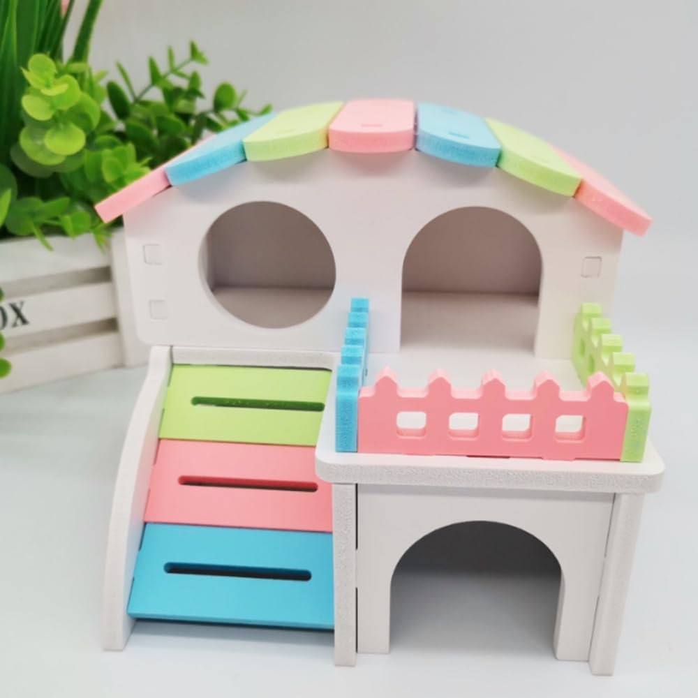 DACUAN Hamster House, Rat Hideout Mouse Hideouts Toys Hamster Sleep Bed Chinchillas Hut Hamster Houses Small Animal Shelter Mouse Cage Guinea Pig Hide Guinea Pig House Hamster Nest Rat House PVC image number 1