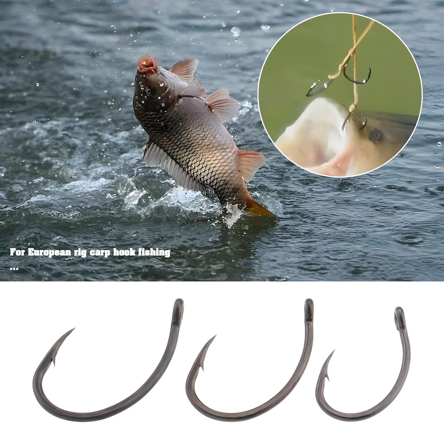 50PCS Barbed Carp Hook 2 4 6 8 10 High Carbon Steel Carp Fishing Hooks for Freshwater Saltwater Increase Hook Strength of Fishhook image number 3