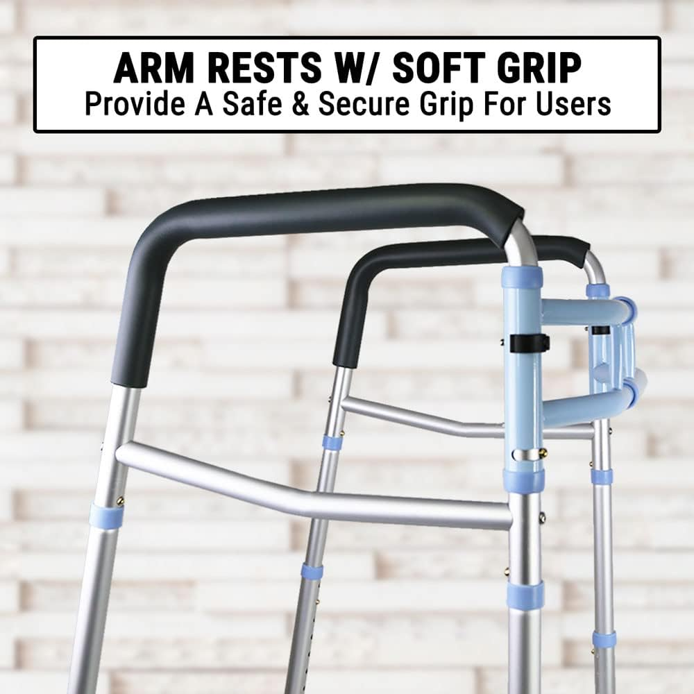 2 in 1 Toilet Safety Handrail & Walking Frame Foldable Walker Rail Elderly Aid image number 3