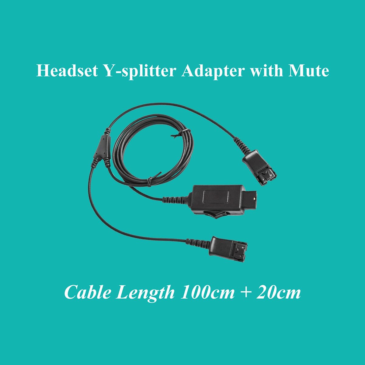 Daily Headset Y Splitter Adapter Training Cord with Mute Microphone Compatible with Plantronics Ploy QD image number 1