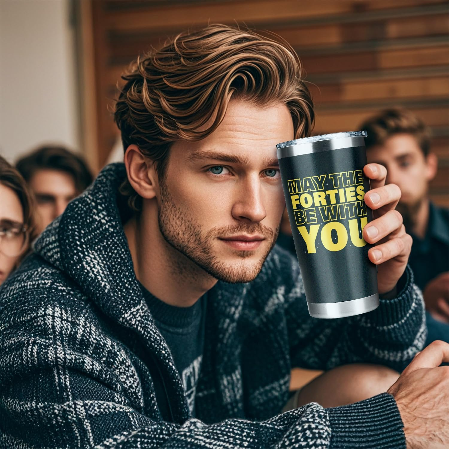 Fatbaby 40Th Birthday Tumbler, 20Oz Stainless Steel, May the Forties Be with You, Classic, Reusable, 1985 40Th Birthday Gift Cup for Men Women, Turning 40 image number 4