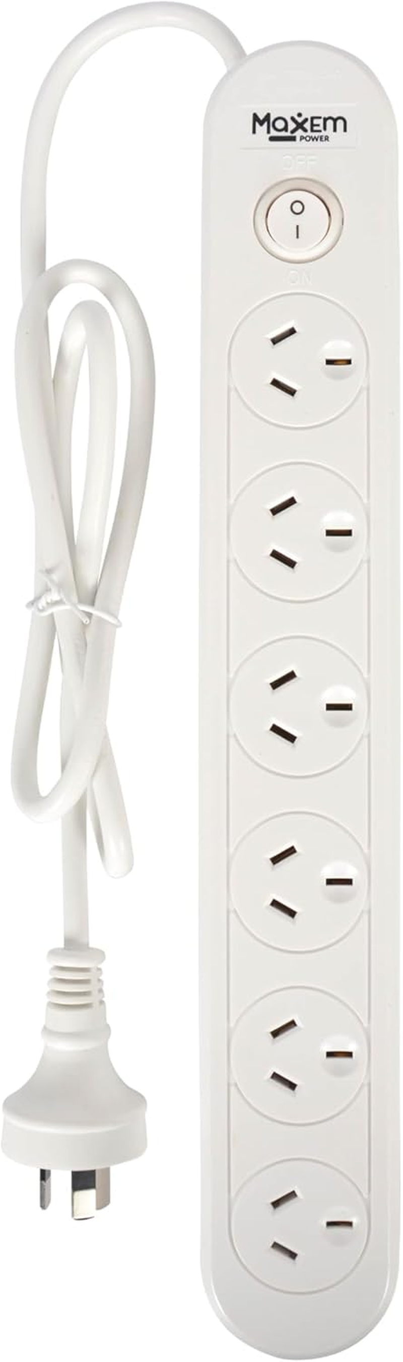 Maxem Power 6 Way Powerboard with 1 Switch