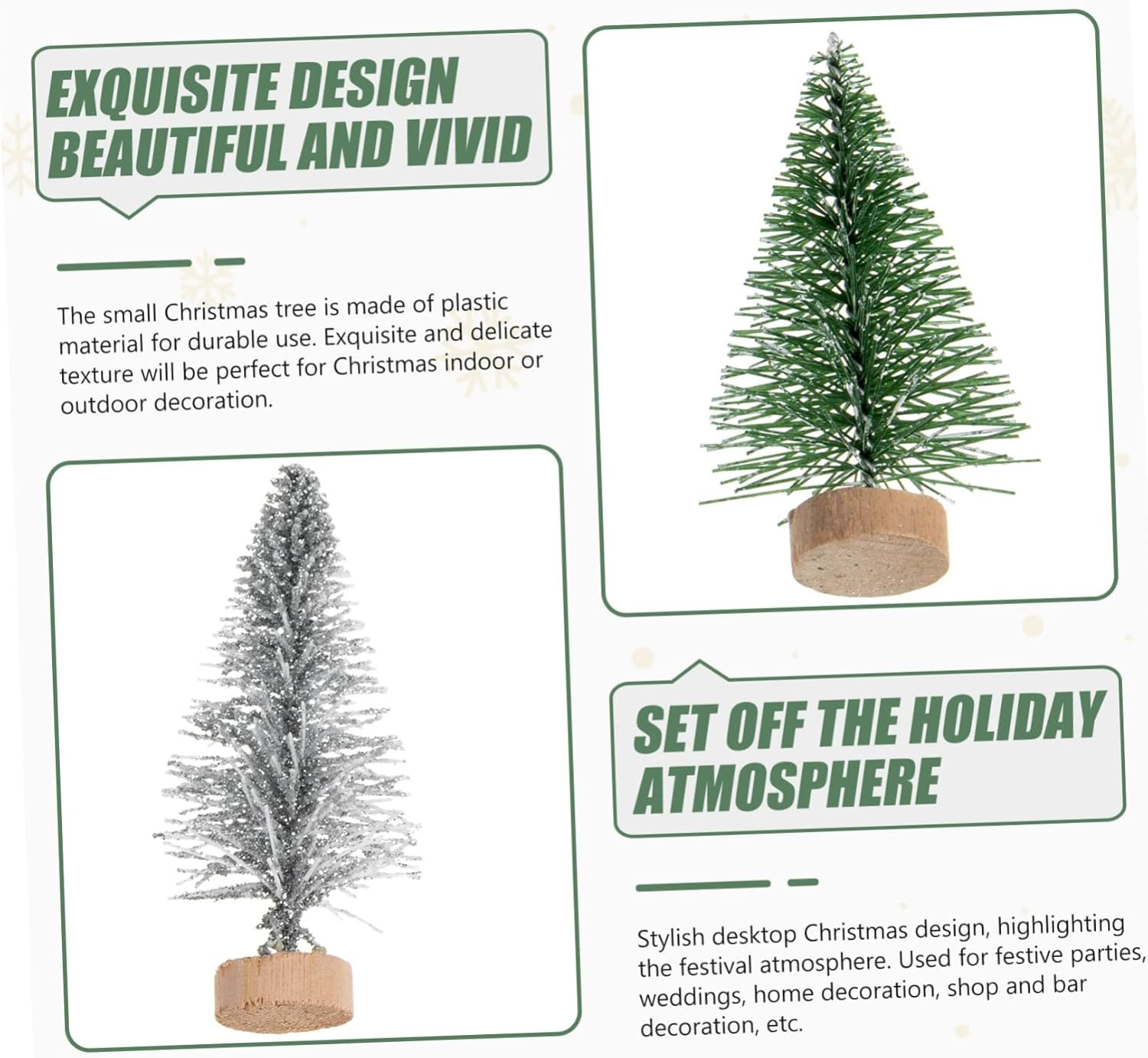 24Pcs Mini Christmas Trees Vibrant Xmas Trees for Home Decor Tabletop Decoration and Holiday Parties Cute Pine for Festive Atmosphere image number 1