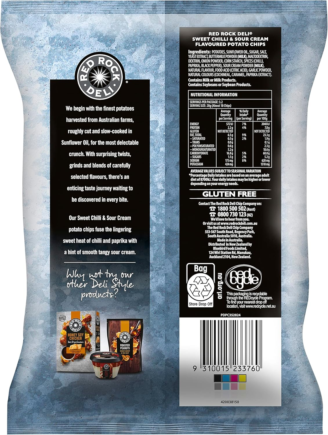 Red Rock Deli Sweet Chilli Sour Cream Potato Chip 90 G image number 2