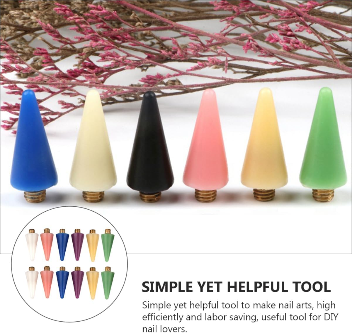 ELAYARD Dual Ended Nail Dotting Pen Tool 12 Replacement Tips for Rhinestone and Gem Picker for Nail Art Decoration and DIY Crafts image number 1