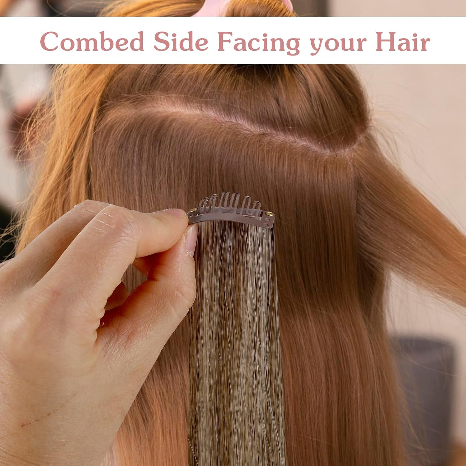 40 Pack Wig Clips 32 Mm Hair Extension Clips 6 Teeth Wig Clips to Secure Wig Small Wig Comb with Rubber Metal Snap Wig Accessories for Women Men, 4 Colors image number 5