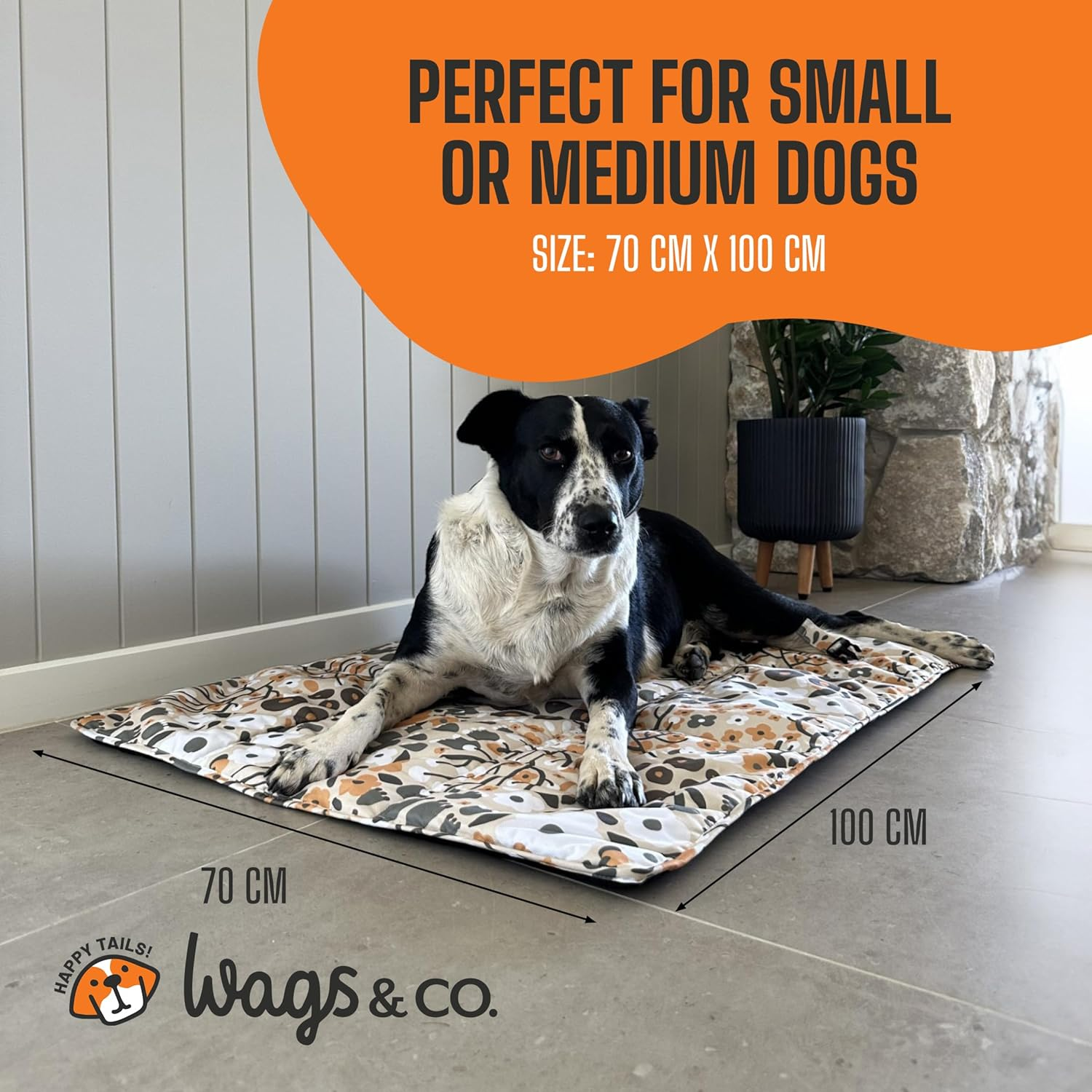 Canine COOSH - Outdoor Folding Dog Travel Mat - 70 X 100Cm. Durable, Easy-To-Clean, Portable Dog Bed for Beach, Bush, Camping, Travel, with Clip-On Carry Strap. (Florals of Australia) image number 6