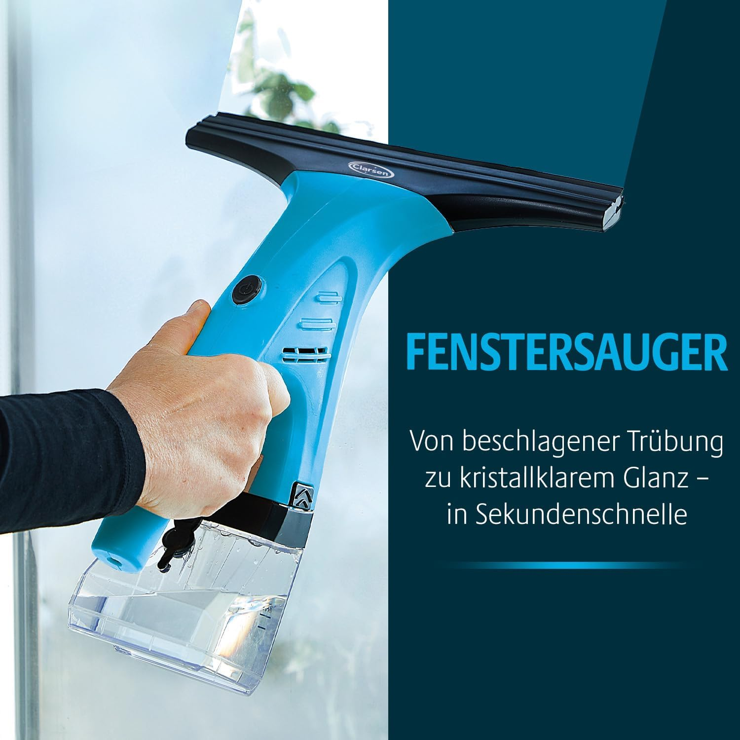 3 PAGEN Cordless Window Vacuum Cleaner - Includes Spray Bottle with Microfibre Cover - Streak Free Cleaning - Electric Window Cleaner Cordless - Ideal for Large Windows, Shower Screens Etc. - Quick