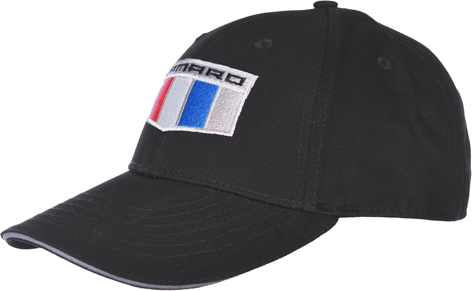 JH DESIGN GROUP Men'S Chevy Camaro V-Flags Logo Cap Adjustable Black Hat, Black, One Size image number 3