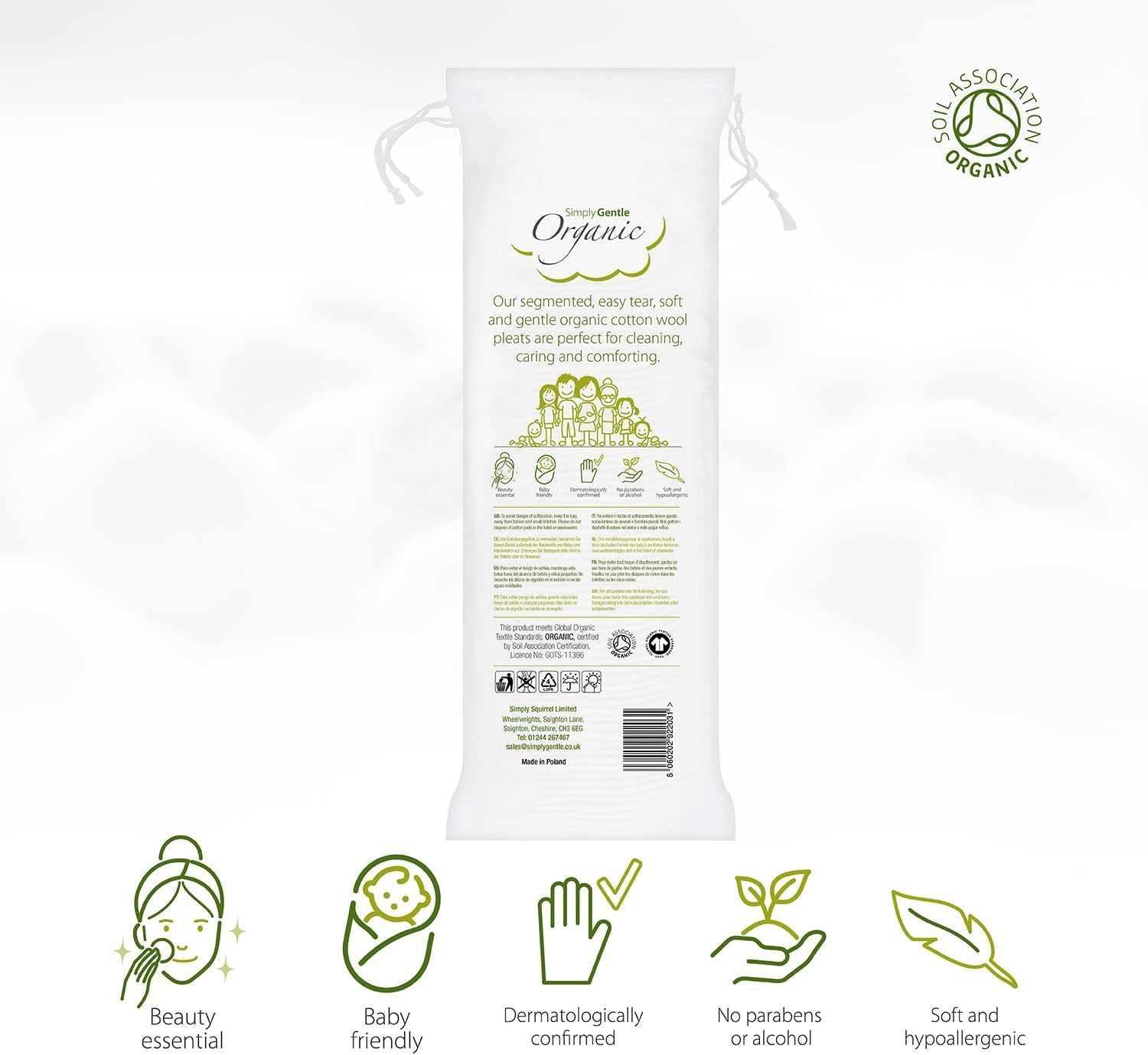 Simply Gentle Organic Cotton Pleat, 100 Grams image number 3