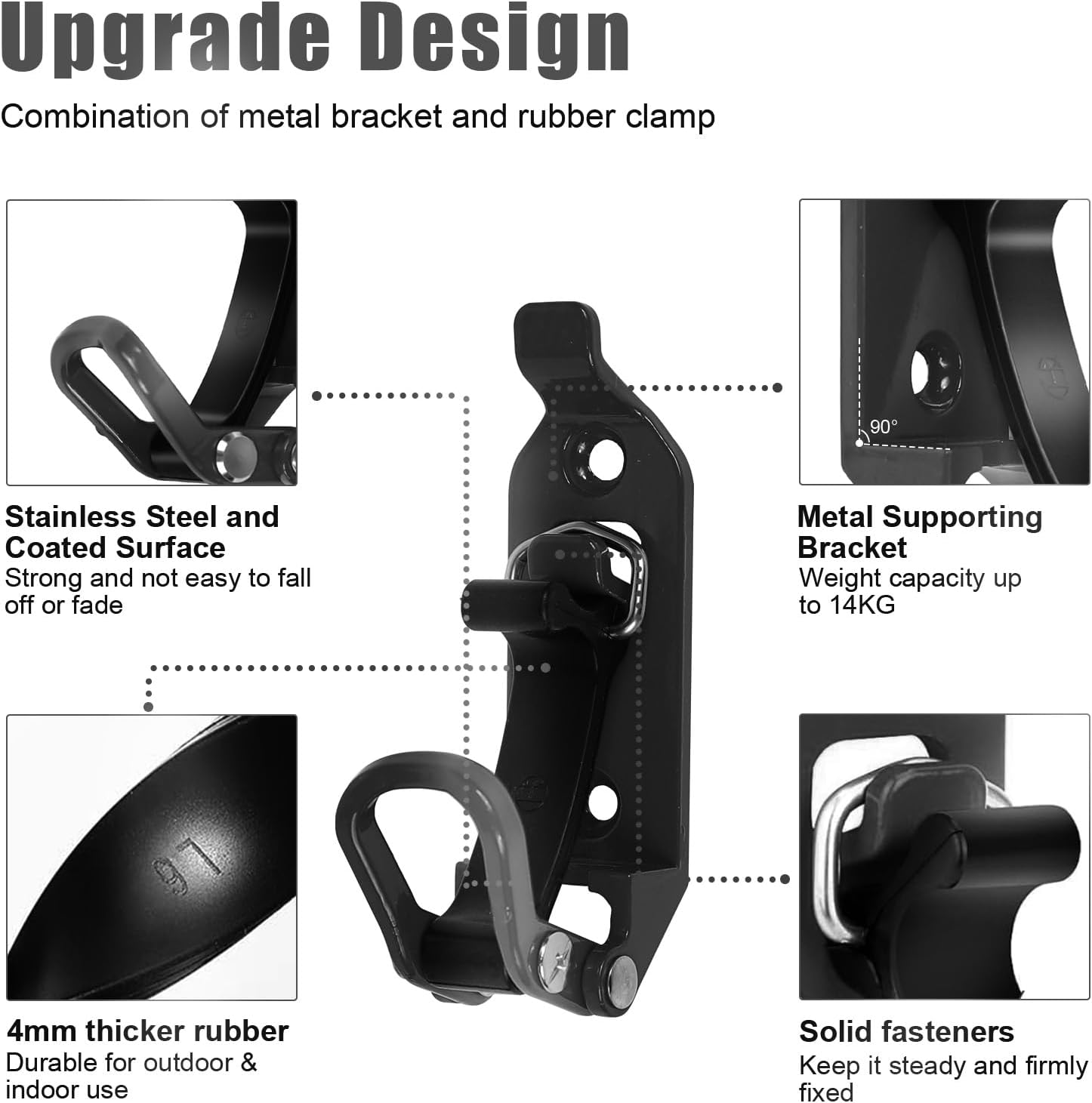 4Pcs Shovel Mount for Roof Rack, Metal Rubber Clamp Mounting Brackets Kit, Shovel Holder for Truck, Car Accessories for Boats,Military Equipment,Overlanding Gear, Quick Release Axe Tool Holder image number 3