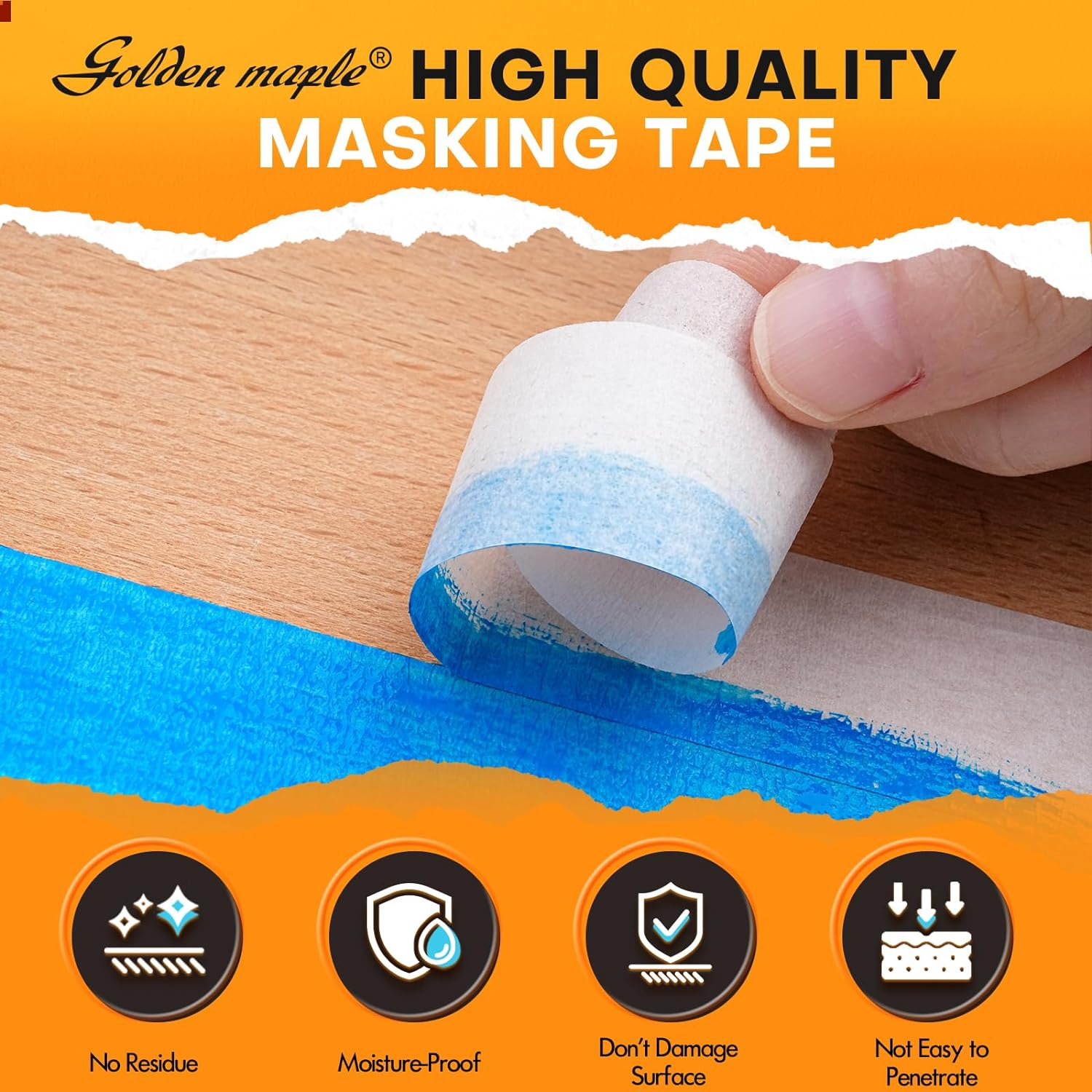 White Masking Tape - 6 Rolls Pack, 24Mm X 50M per Roll, Masking Artists Tape for Drafting Art Watercolour Painting Canvas Framing - Acid Fre | Artist Masking Tape, White Painters Tape, Artist Tape image number 1