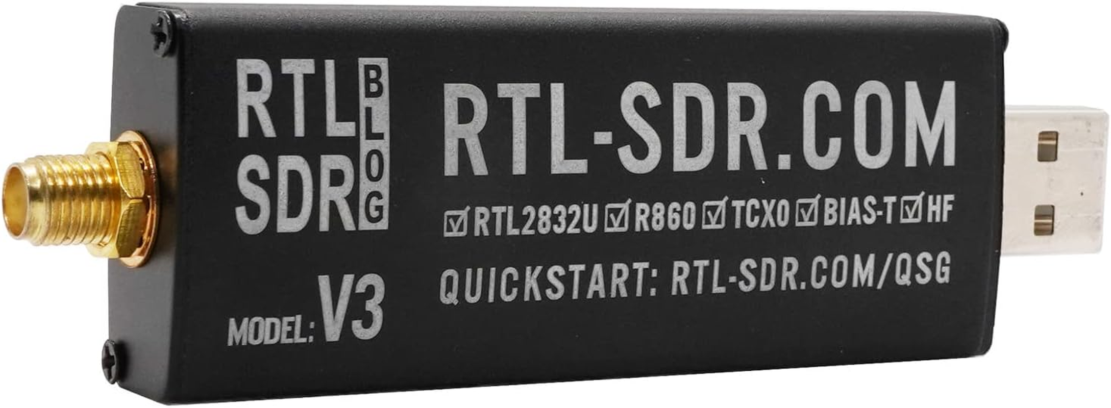 RTL-SDR Blog V3 R860 RTL2832U 1PPM TCXO SMA Software Defined Radio (Dongle Only) (Black) image number 4