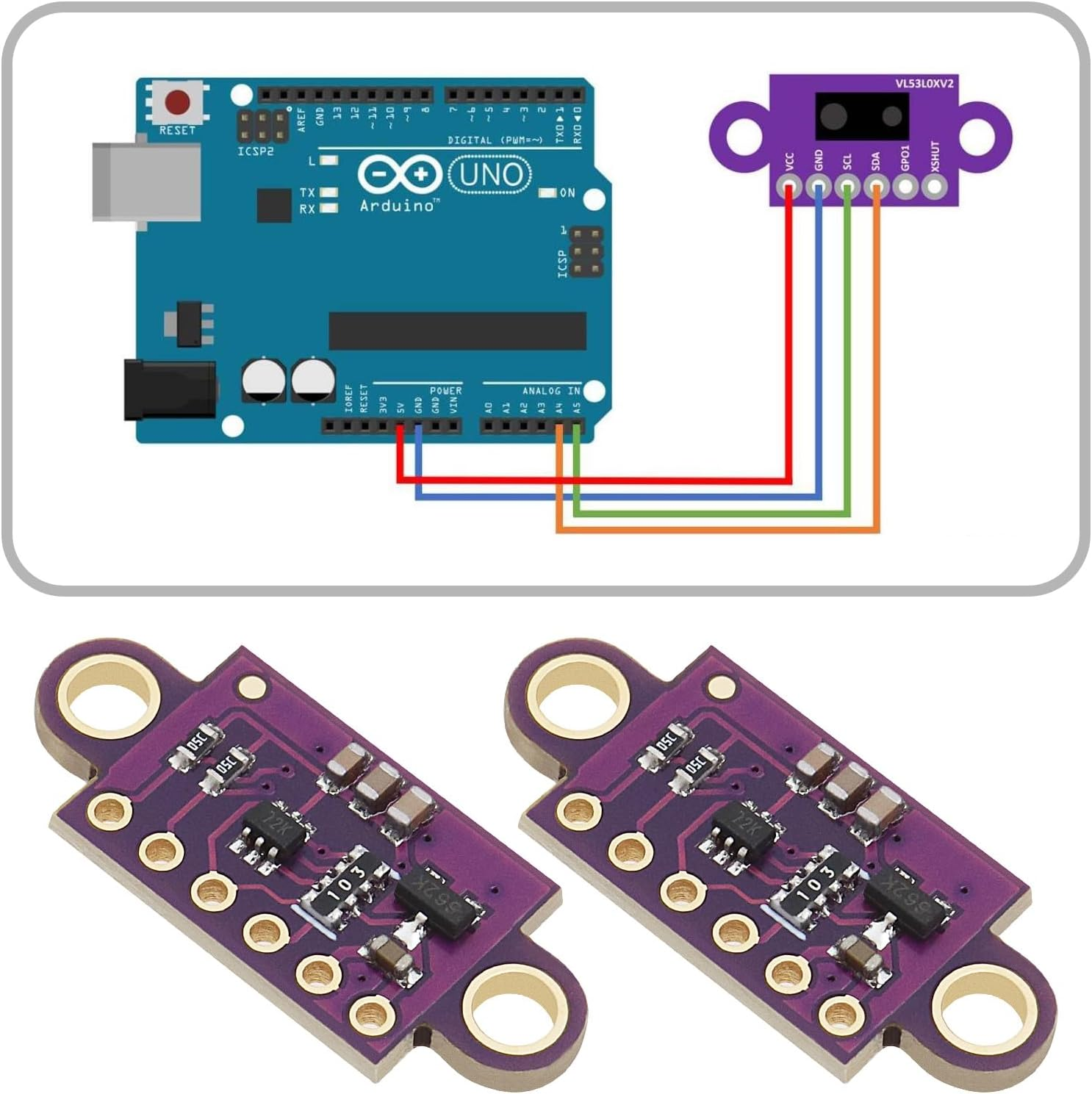 Emagtech 3 Set Laser Ranging Sensor Modules VL53L0X Sensor Module for Gesture Sensing Obstacle Detection Power Switch Monitor Compatible with Raspberry Pi image number 3