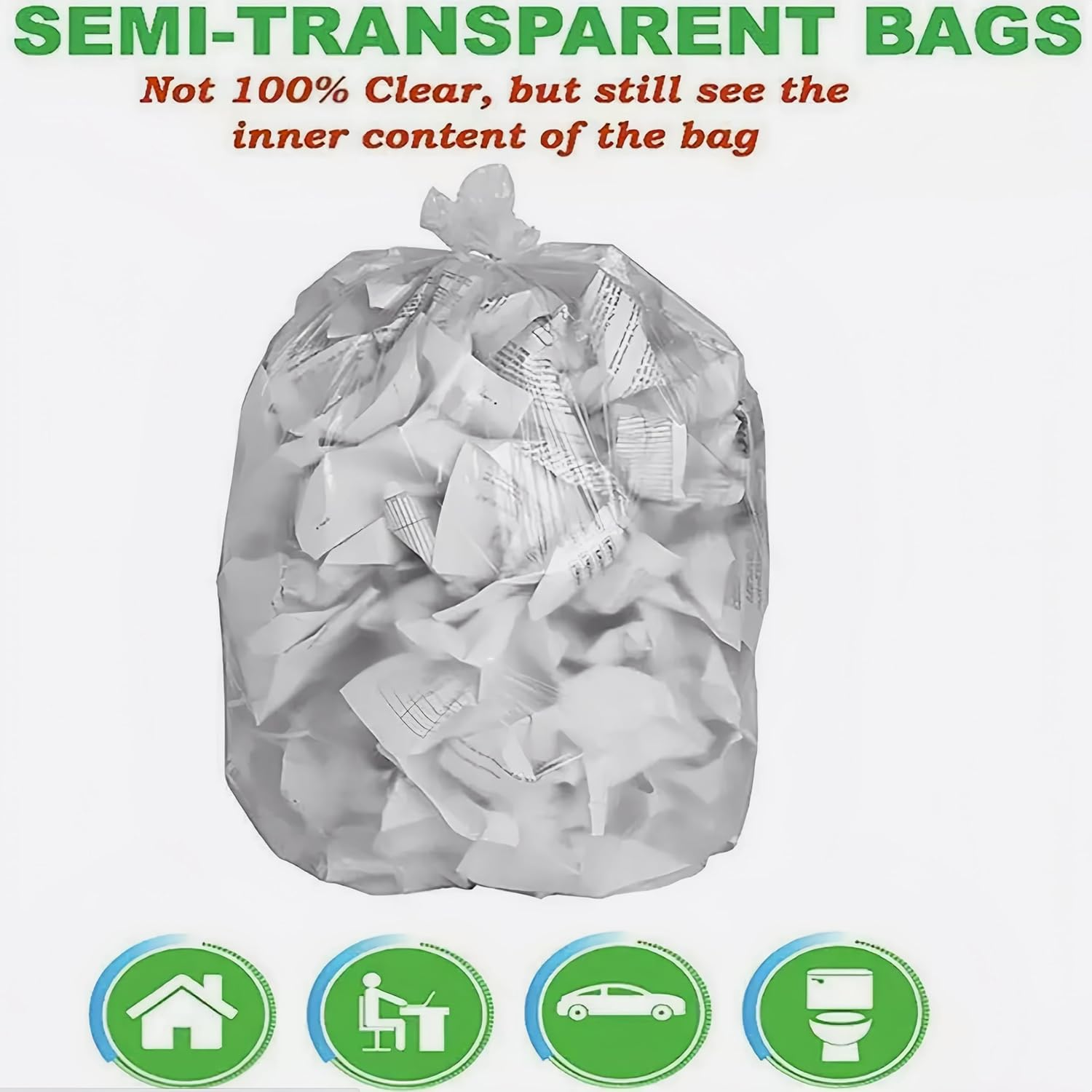 300 Pcs Clear Strong Tiny Garbage Bags for Mini Desk Trash Can, Bin Liners for Mini Desktop Bin, 0.5 Gal Trash Bags Small, Food Waste Bags, Bathroom Office Car Trash Bags (Transparent) image number 2