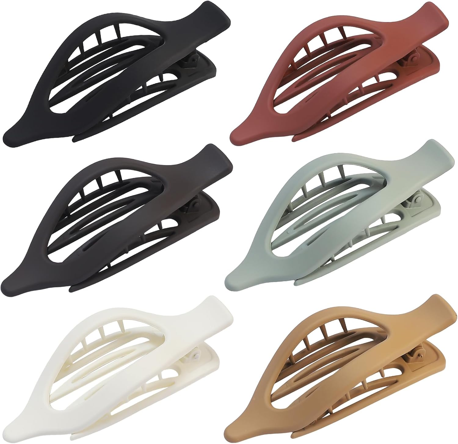 CHANDAT Flat Hair Clip 6 Pcs Lay down Claw Clips Hair Accessories for Women -Jelly