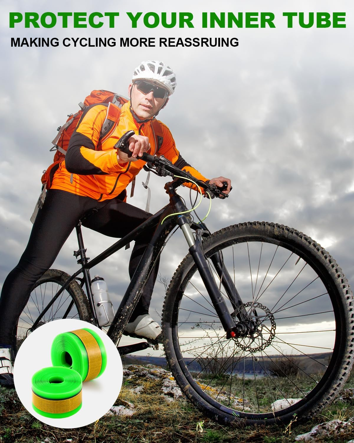 Julai Bike Tyre Liners, Mountain Bicycle Tube Flats Self-Adhesive Protector Puncture Free Compatible with 20 24 26 28 29 image number 4