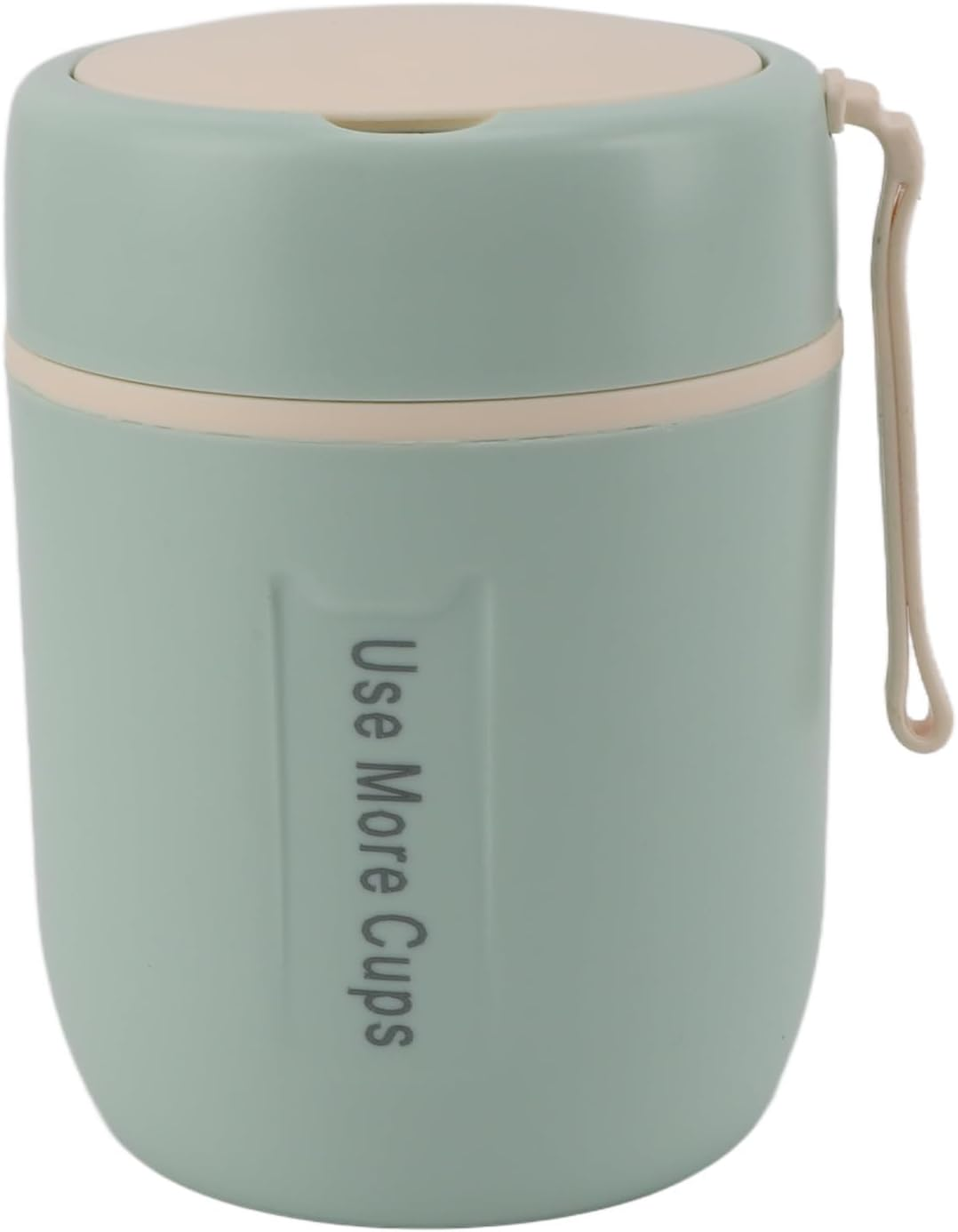 Insulated Food Jar, 500Ml Kids' Vacuum Triple Layer Insulated 304 Stainless Steel Food Jar, Leakproof Lid Soup Thermos for Hot Food with Folding Spoon, for Hot & Cold Food (Mint image number 5