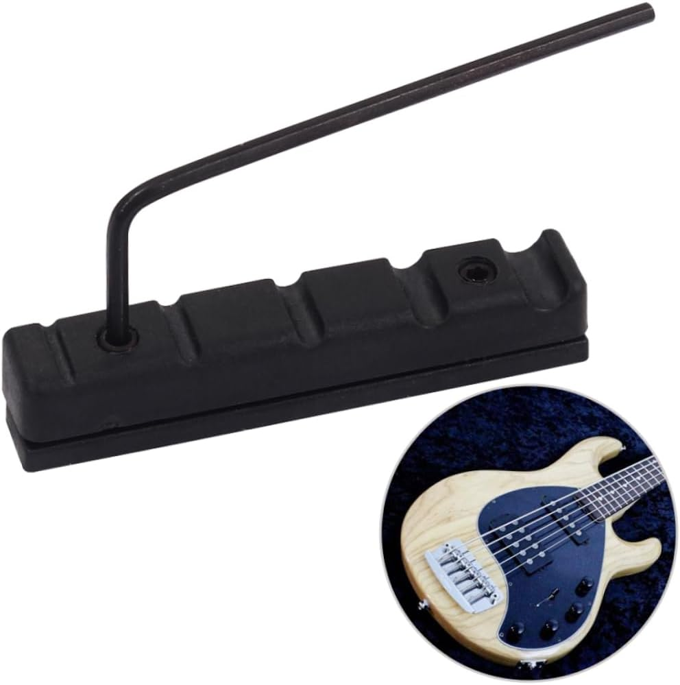 JOINPAYA 5 String Slotted Nut Guitar Saddle Nut Bass Acoustic Guitar Bridge Saddle Acoustic Guitar Nut Classical Guitar Saddle Guitar Neck Nuts Guitar Bone Saddle Bridge Nut Black image number 6